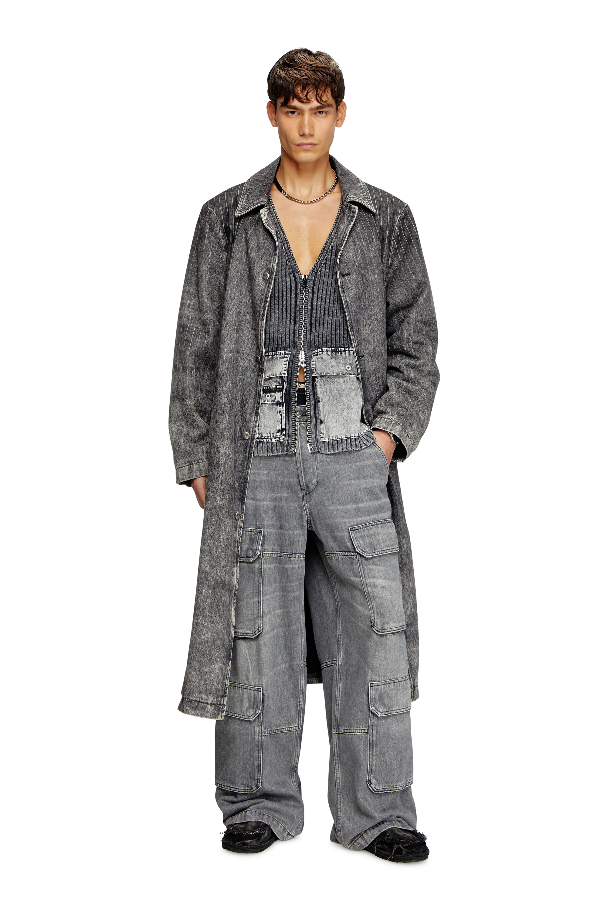 Relaxed Jeans D-Touch 0DCBE, Light Grey Diesel - Man's Relaxed Jeans D-Touch 0DCBE, Light Grey - 1