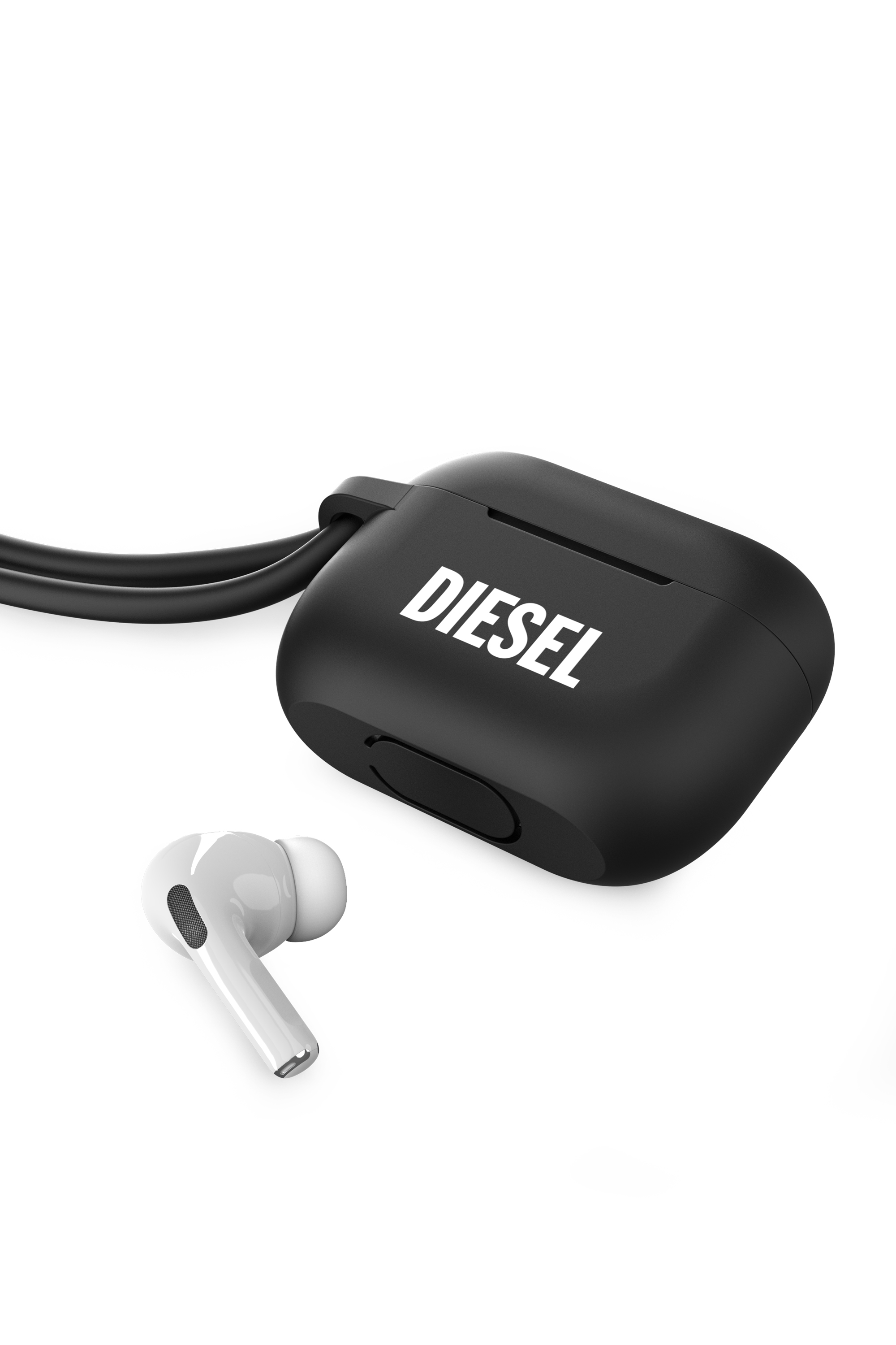 Diesel - 49863 AIRPOD CASE, Unisex's Airpod case with lanyard for AirPods pro in Black - 4