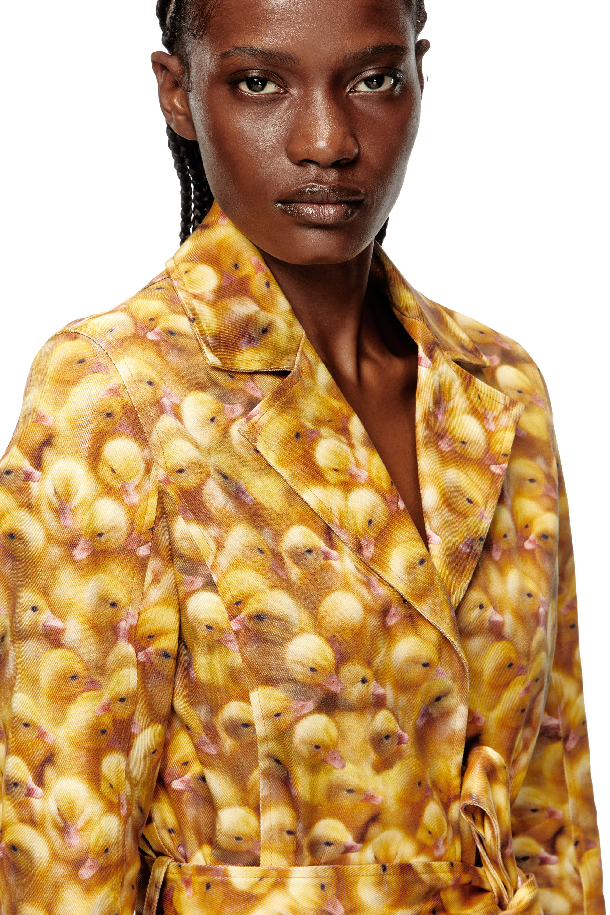 Diesel - G-OJI, Woman's Trench coat with duck print in Yellow - 5