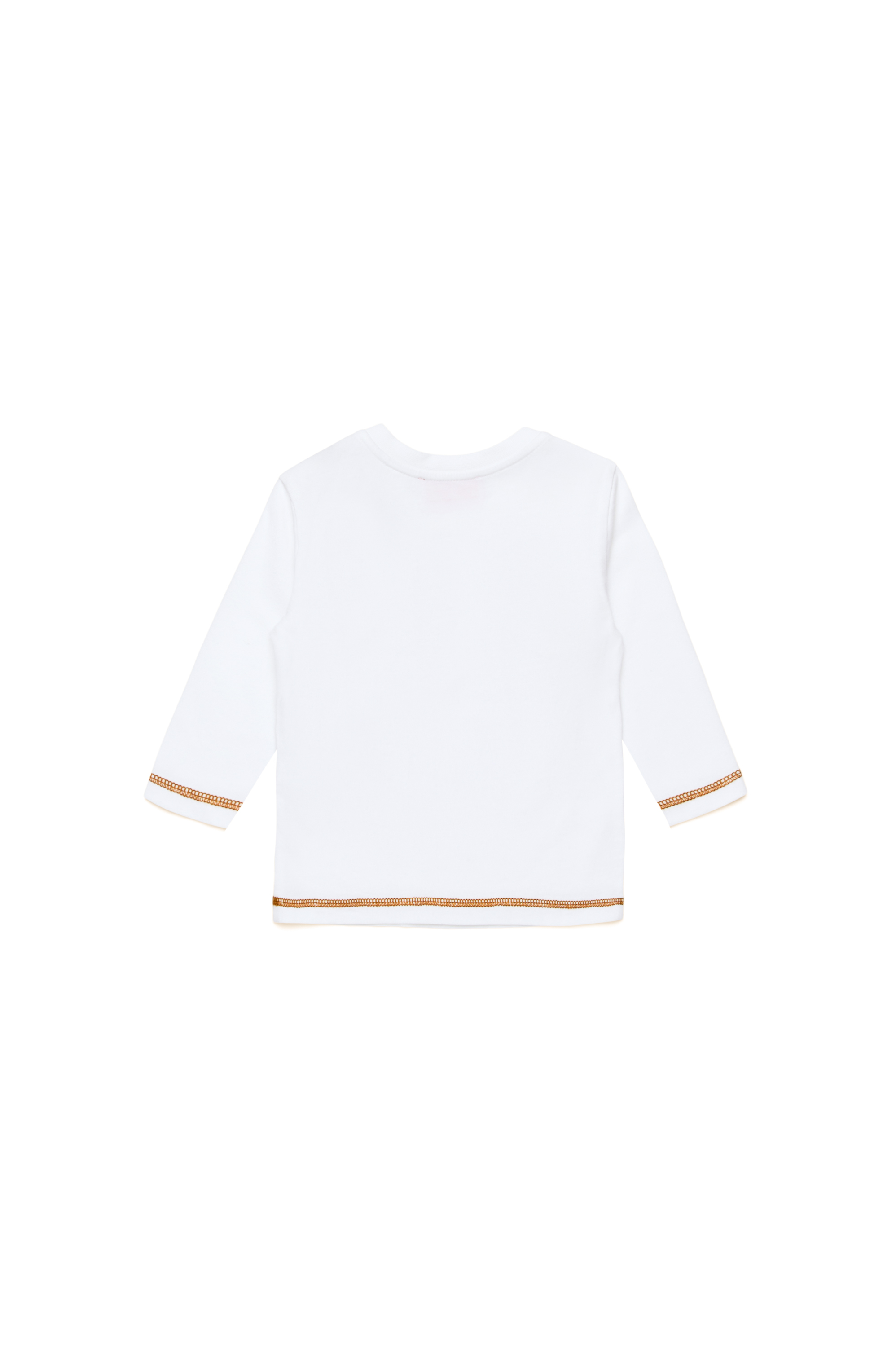 Diesel - TDUMBOB, Man's Long-sleeve T-shirt with denim pocket in White - 2