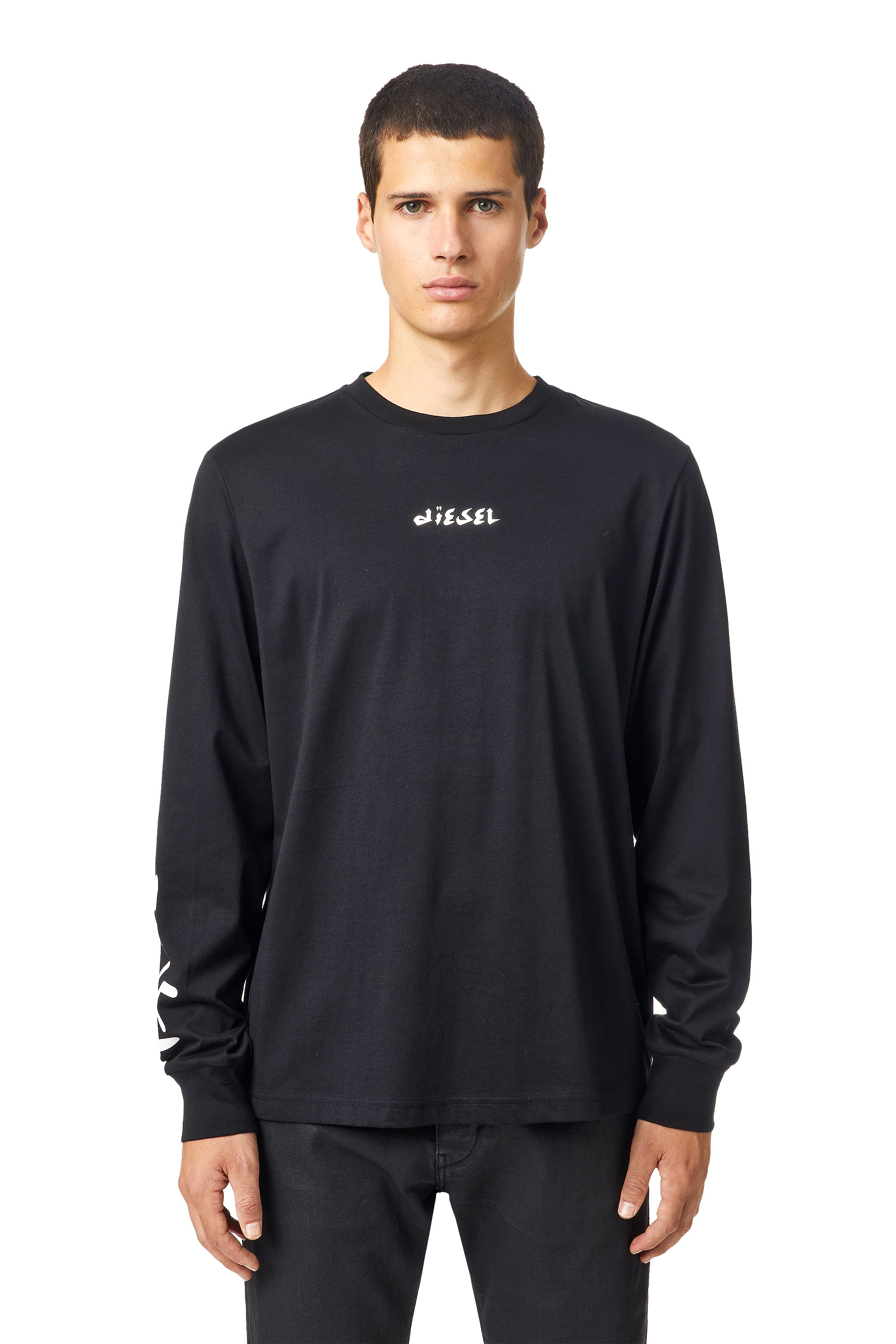 T-JUST-LS-SLITS-B53, Black - T-Shirts