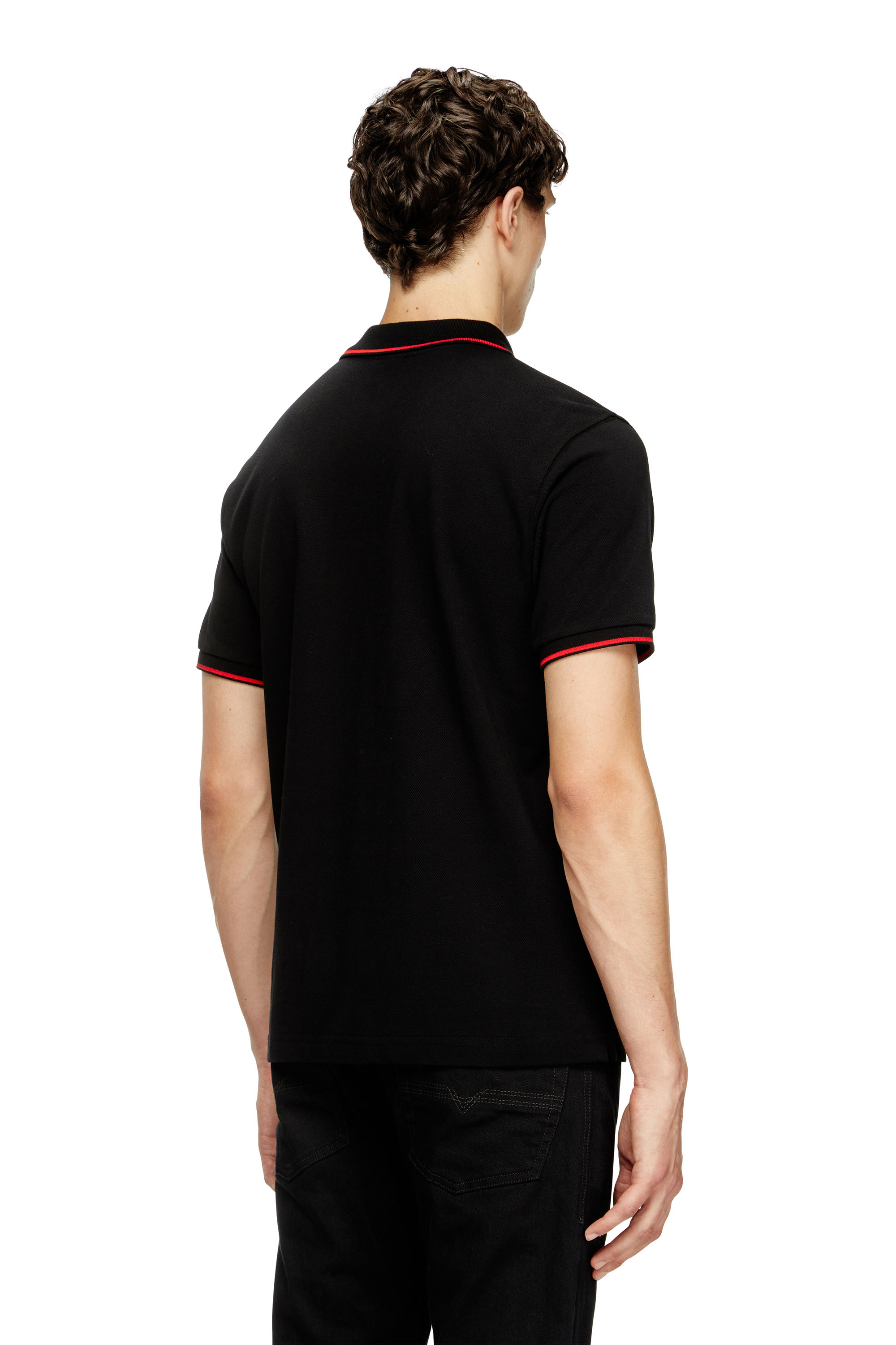 Diesel - T-FERRY-MICRODIV, Man's Polo shirt with micro Diesel embroidery in Black - 4