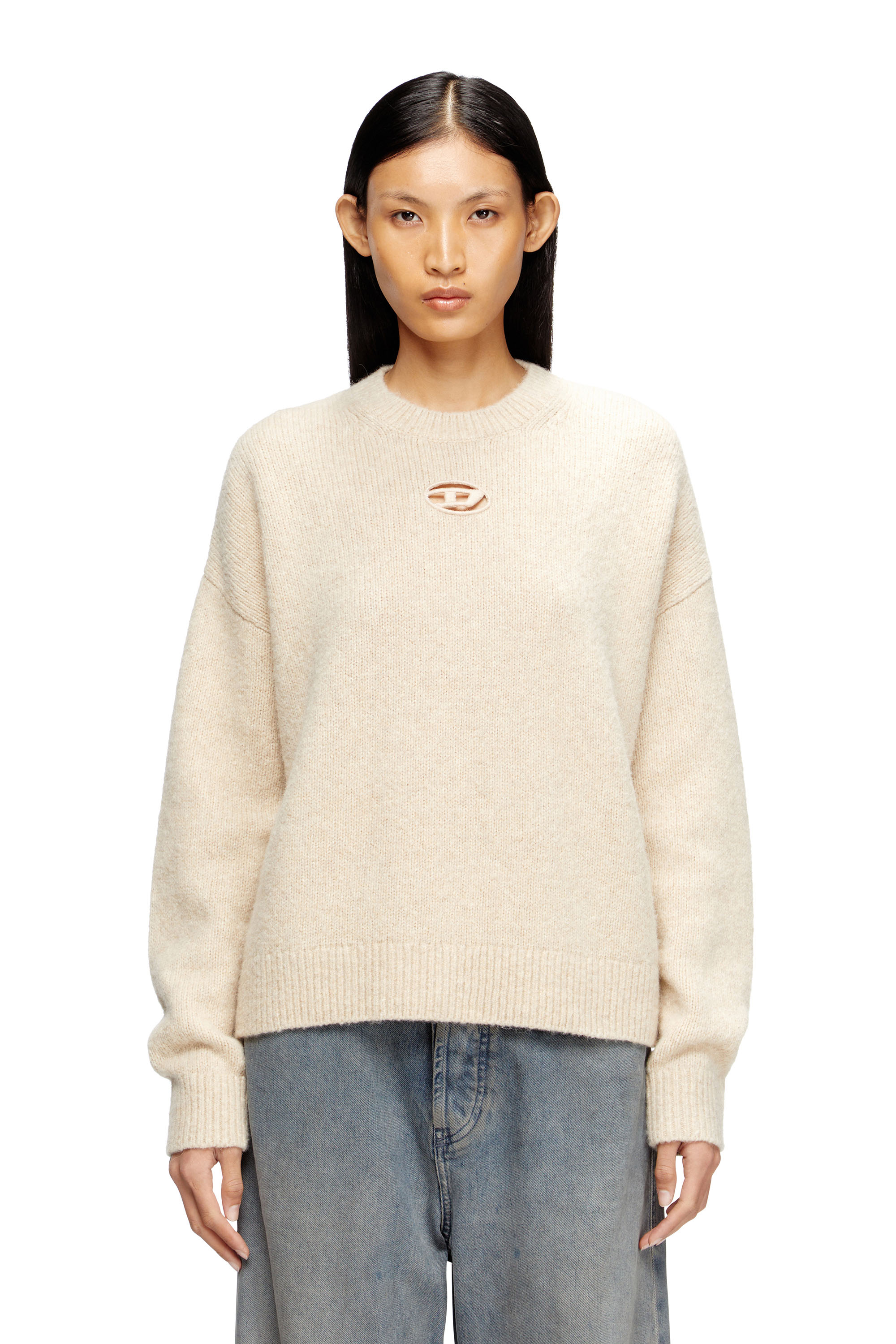 Diesel - M-AREETA, Woman's Jumper in wool and alpaca blend in Beige - 1