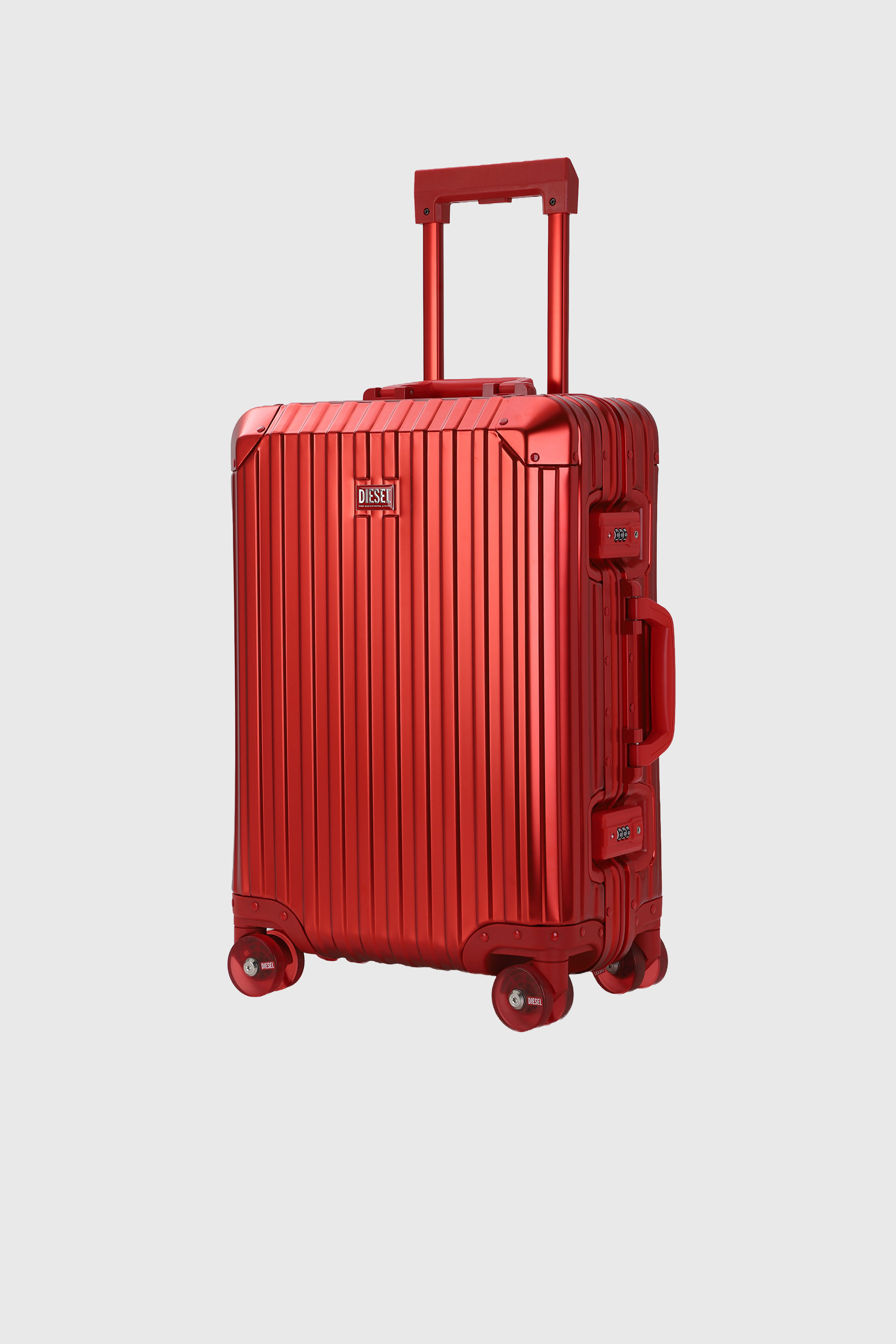 Diesel - DIESEL ALUMINUM TROLLEY- DSL002, Unisex's Aluminum suitcase size S in Red - 5