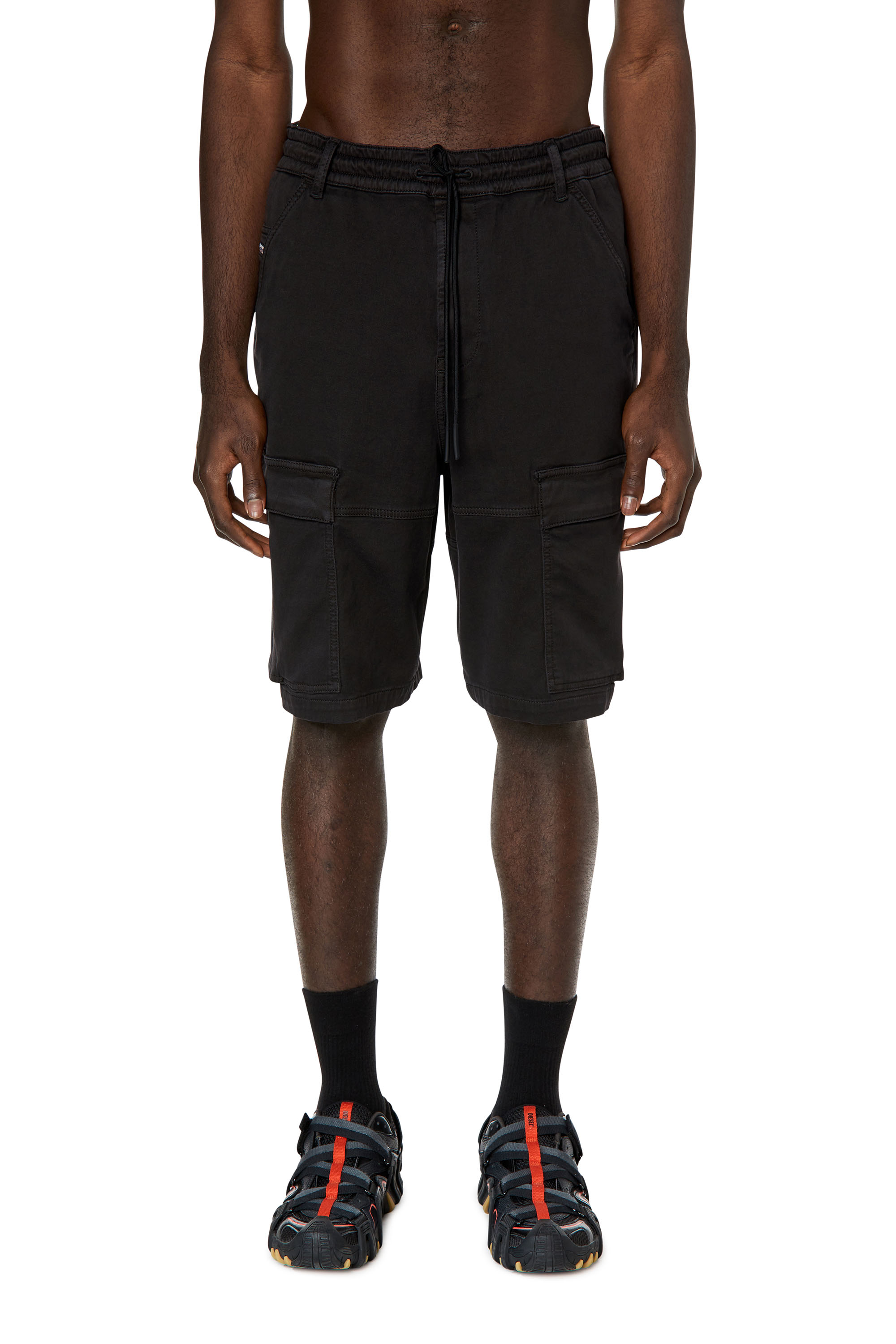 Diesel - D-KROOLEY-CARGO-SHORT JOGG, Black - Image 1
