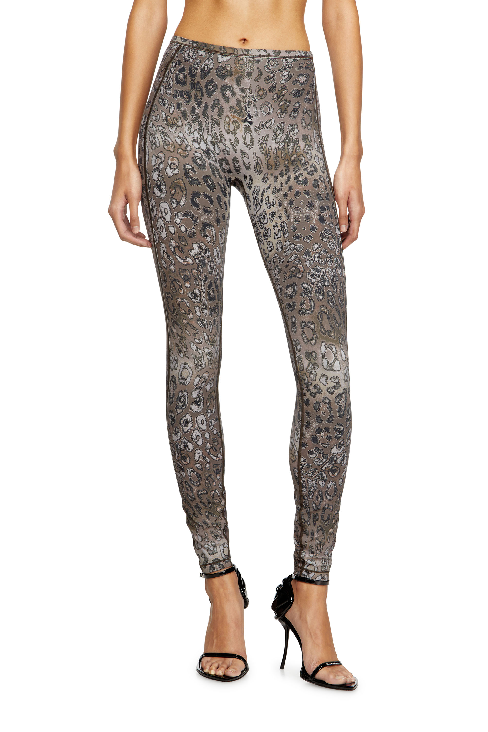Diesel - MEREDITH-UTLT, Woman's Leopard print nylon leggings in null - 4