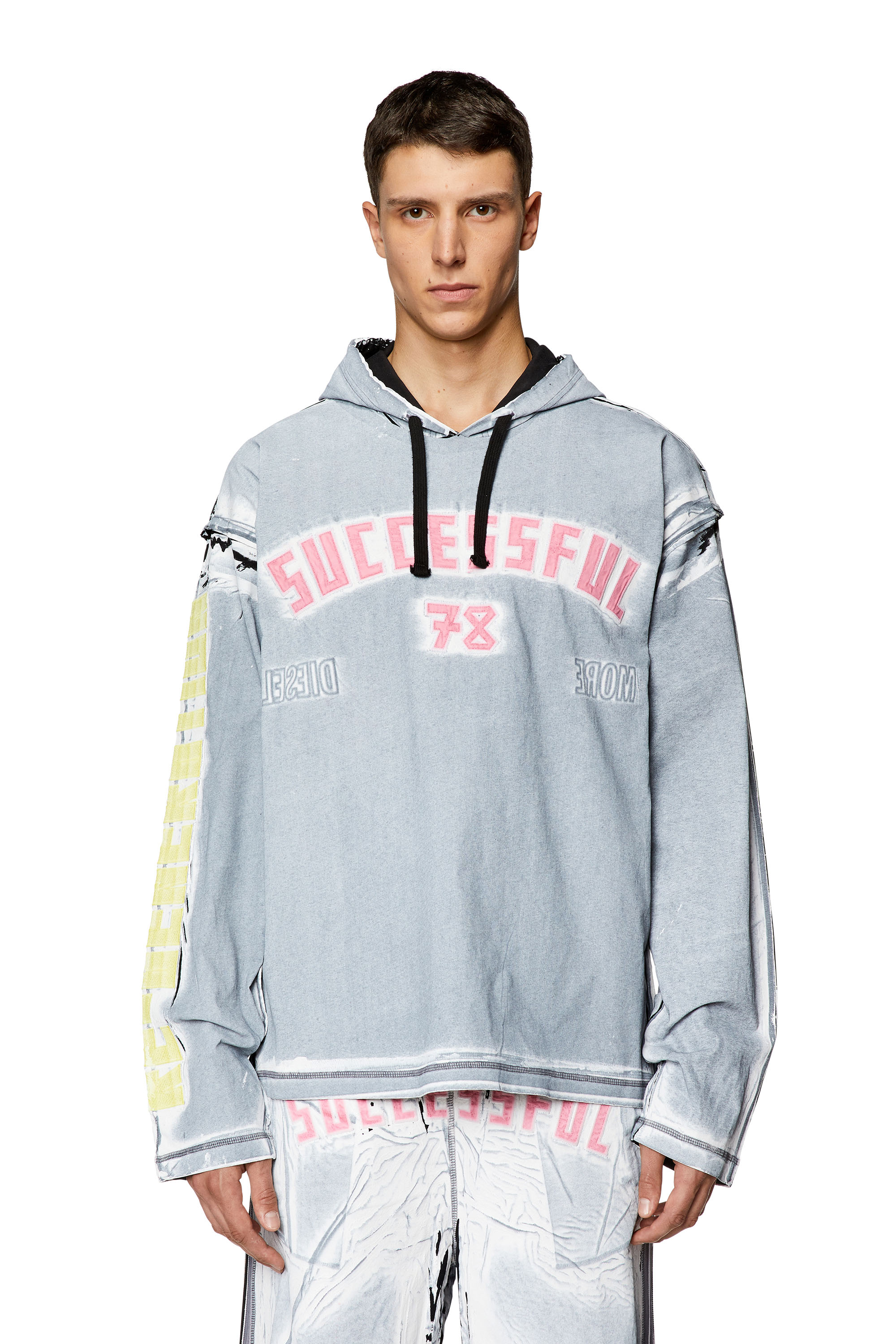 Diesel - T-NABEL-HOOD-LS, Black/Blue - Image 5