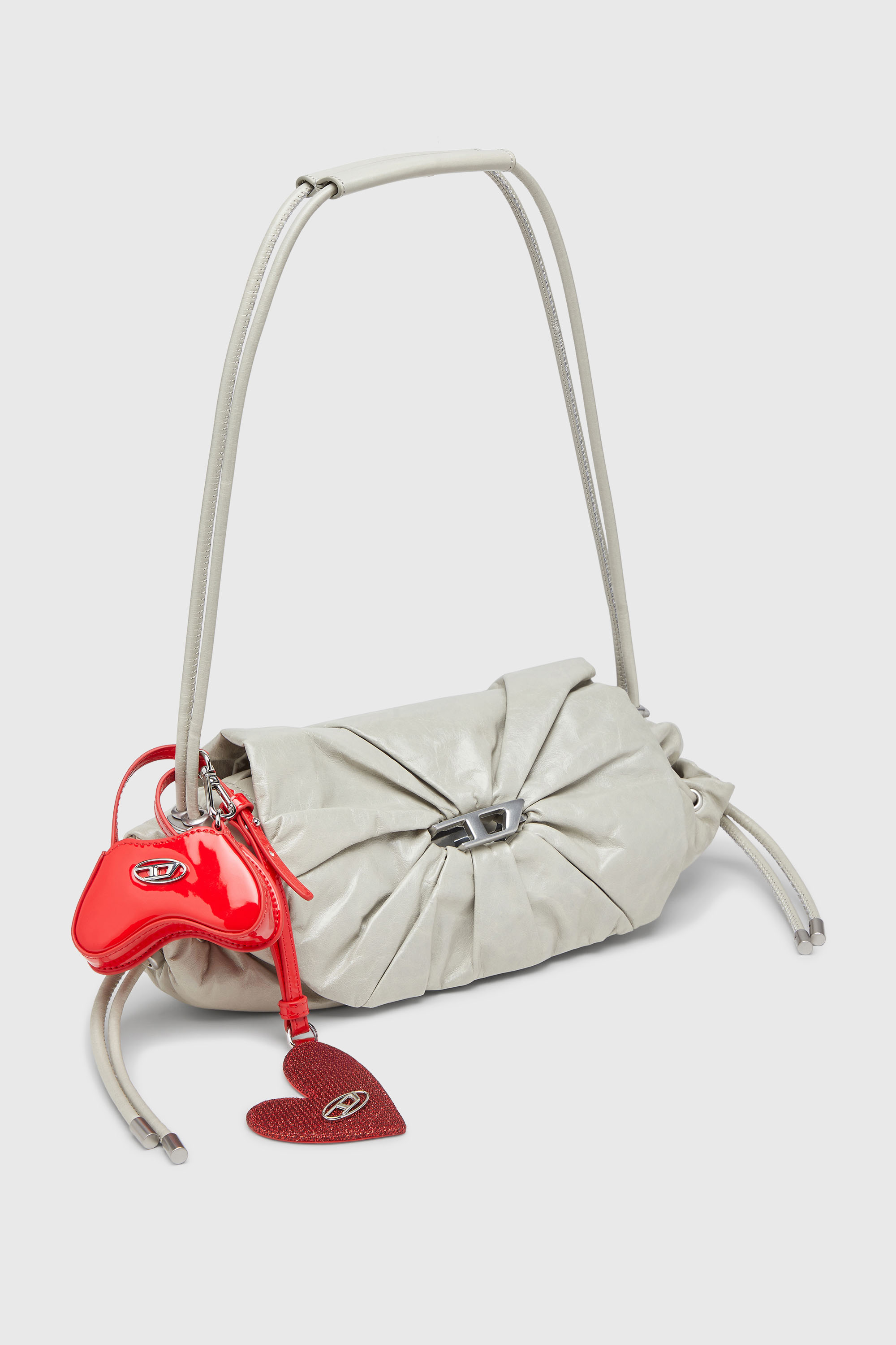 Diesel - PLAY MIRROR, Woman's Heart charm with logo in metal in Red - 2