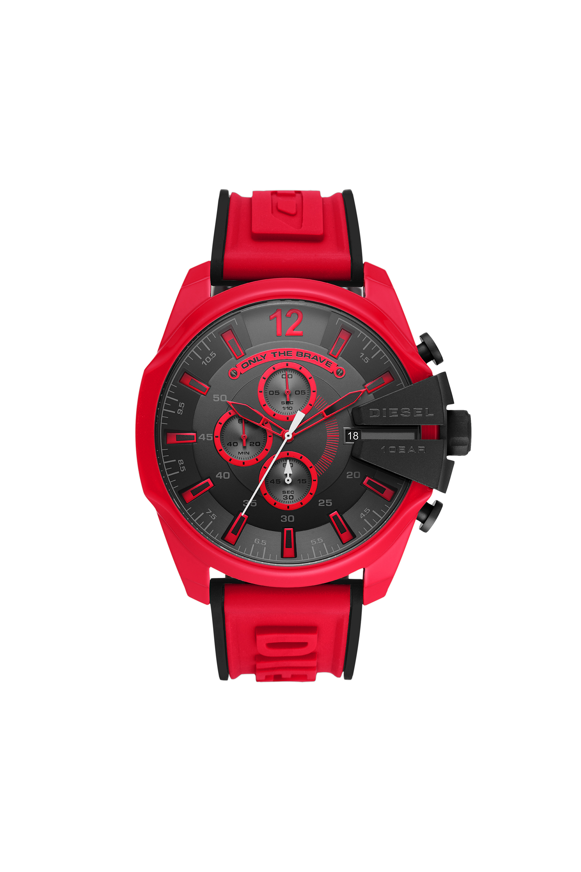 diesel red silicone watch