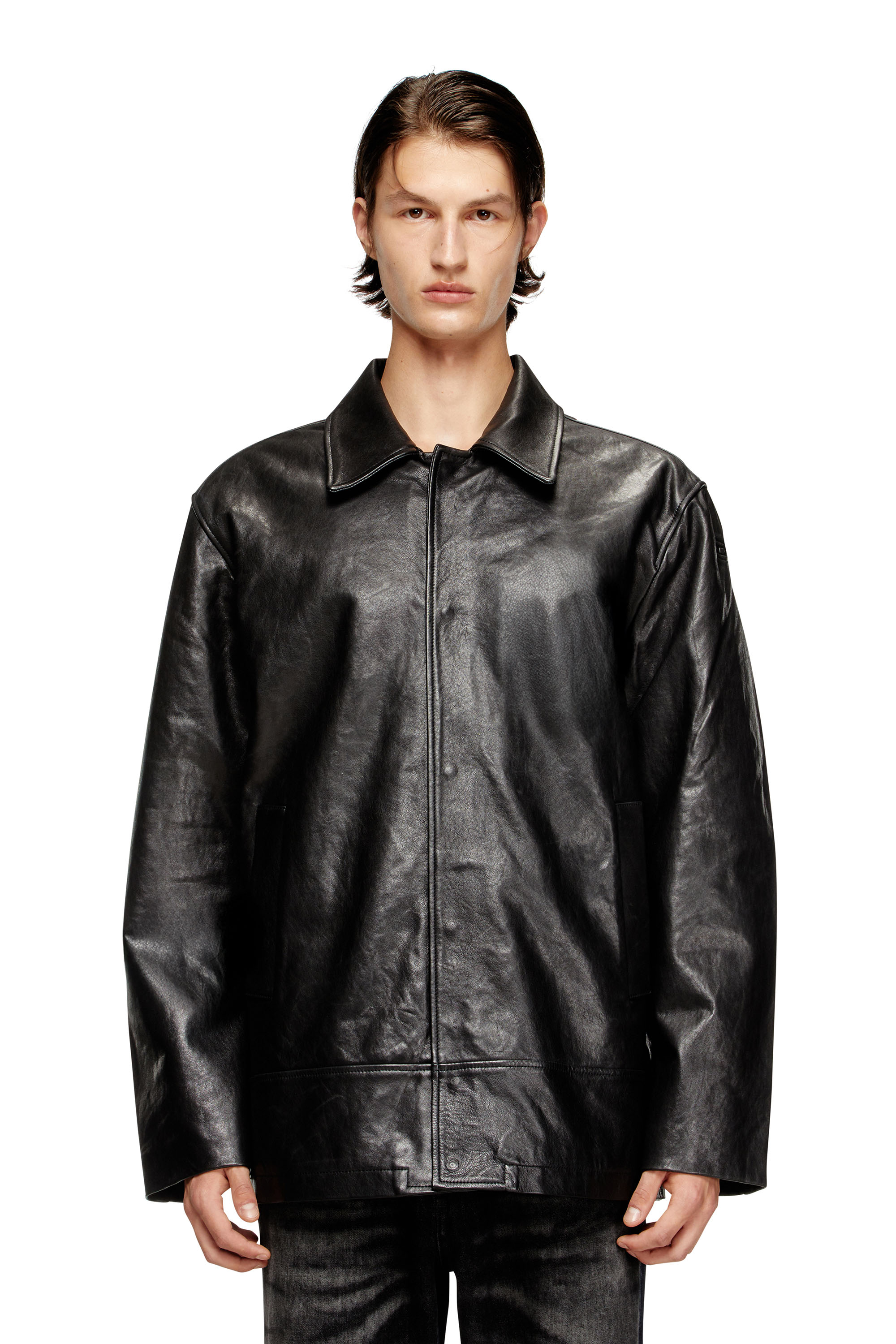 Diesel - L-JESS, Man's Padded leather jacket in Black - 3