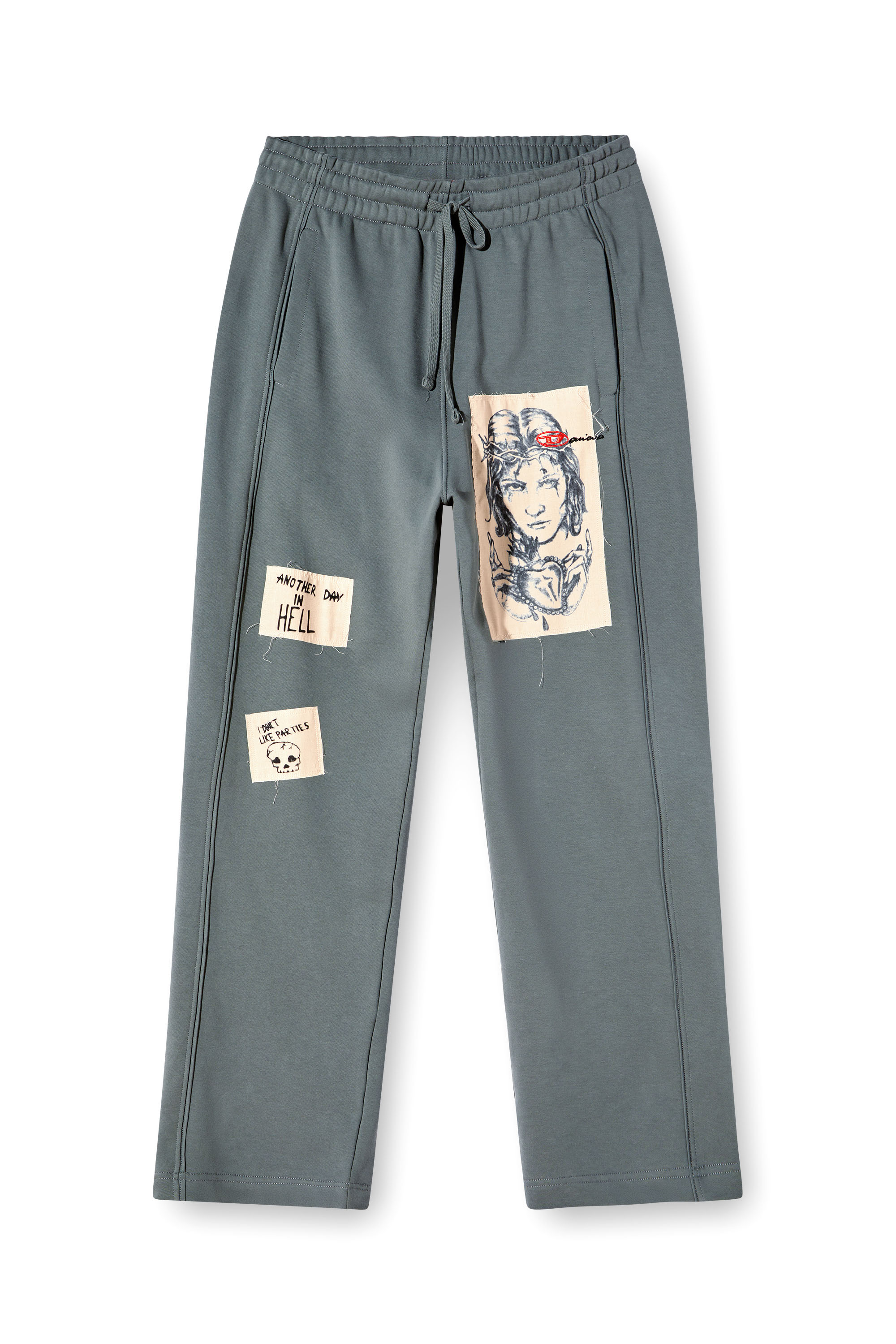 Diesel - P-MARTYANS-DD, Unisex's Track pants with tattoo patches in Grey - 3