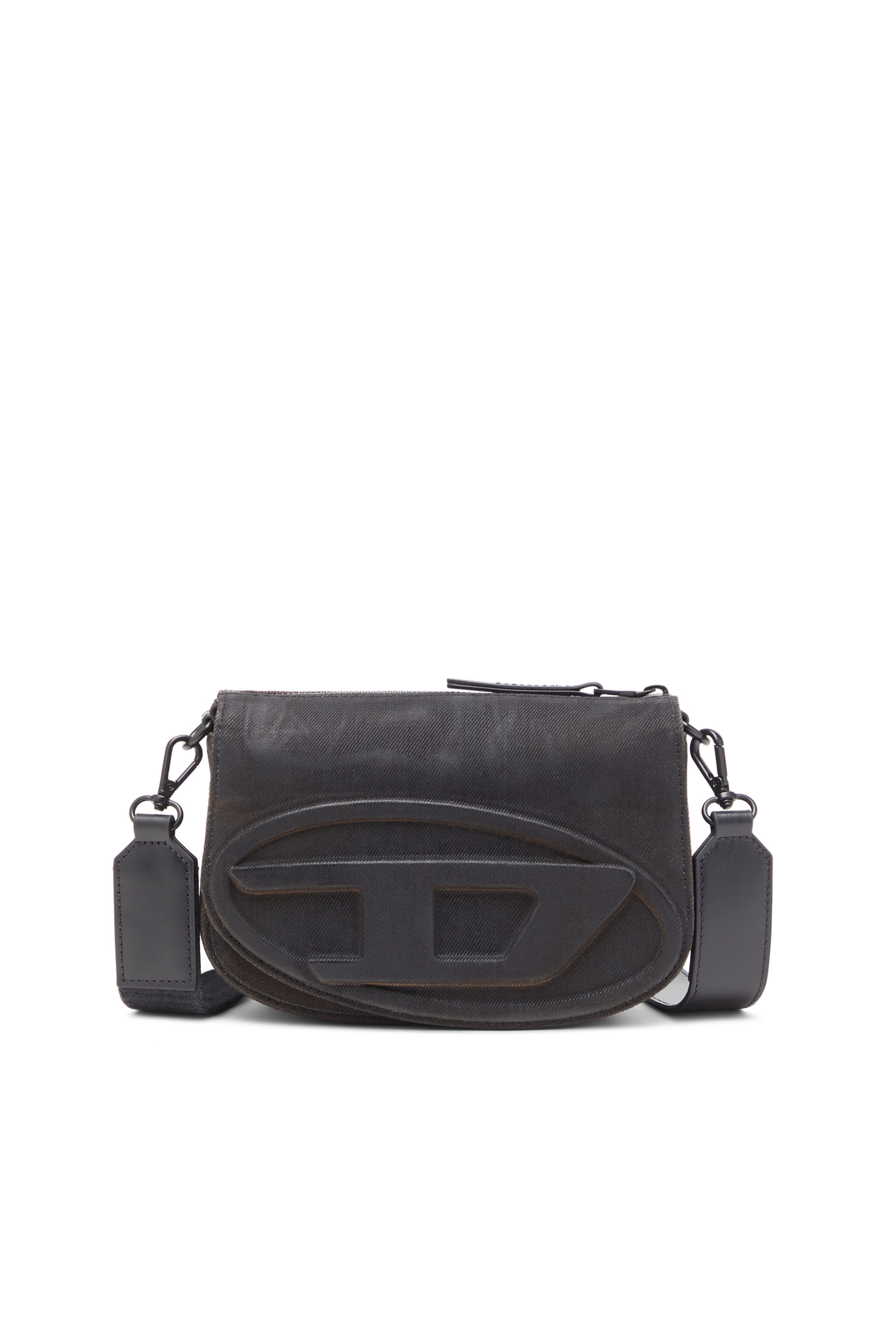 Diesel - 1DR CAMERA BAG, Man's Camera bag in flocked denim in Black - 1