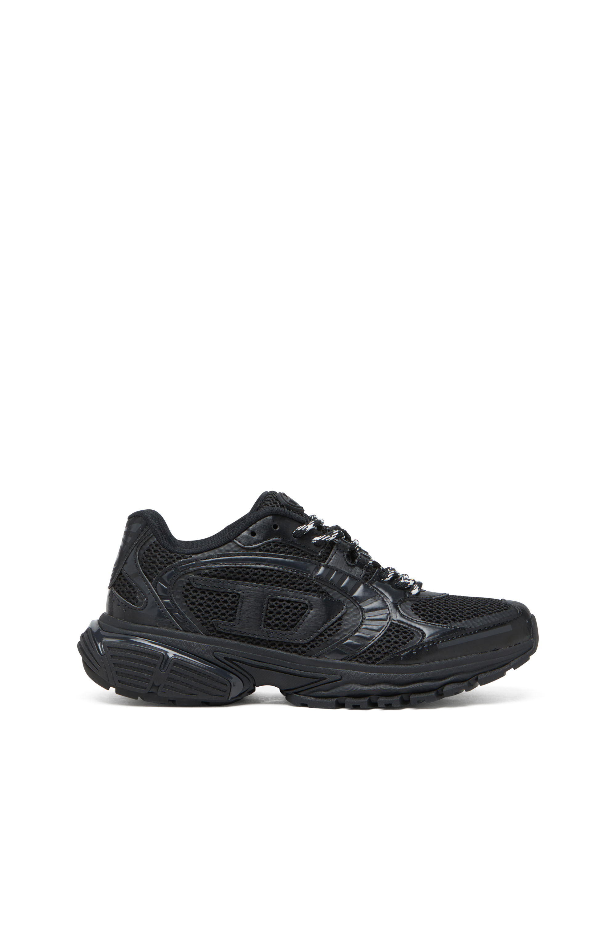 S-PRO-V-DENSE LOW W, Black Diesel - S-PRO-V-DENSE LOW W, Woman's S-Pro-V-Dense-Monochrome mesh sneakers with Oval D logo in Black - 1