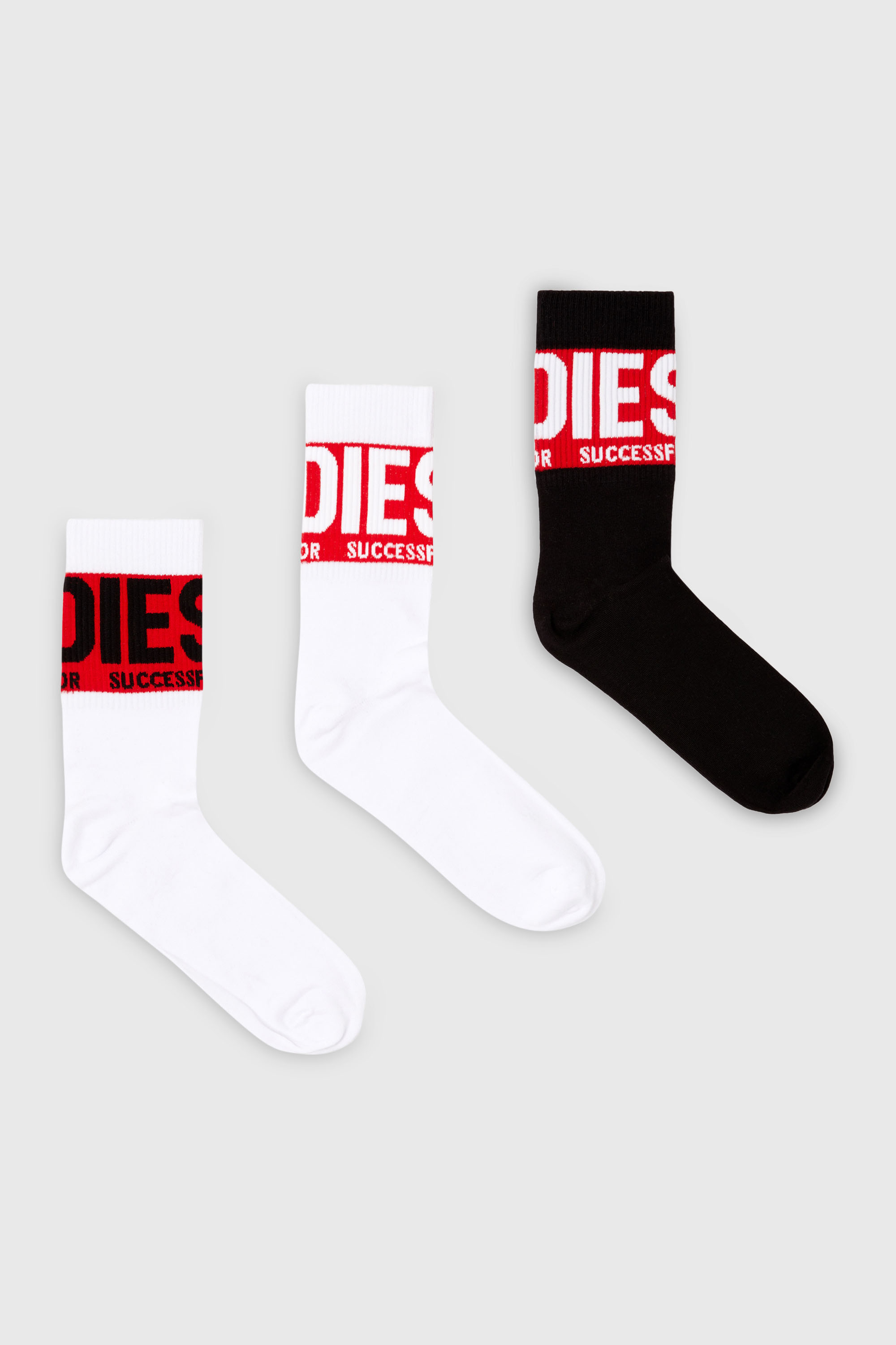 Three-pack of socks with logo cuffs