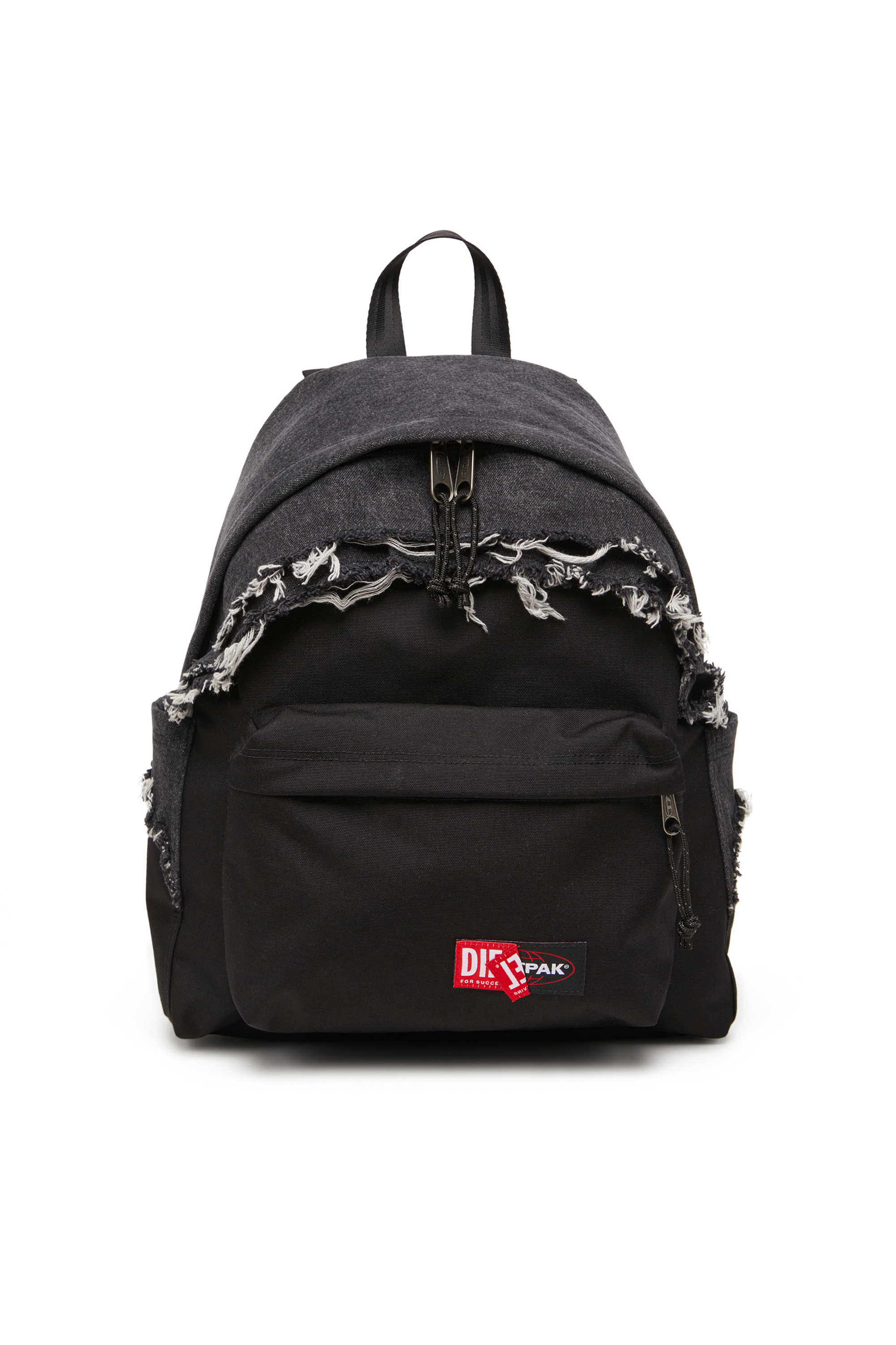 Diesel - DIESEL DAY PAK'R, Unisex's Backpack in destroyed denim and CORDURA® in Black - 1