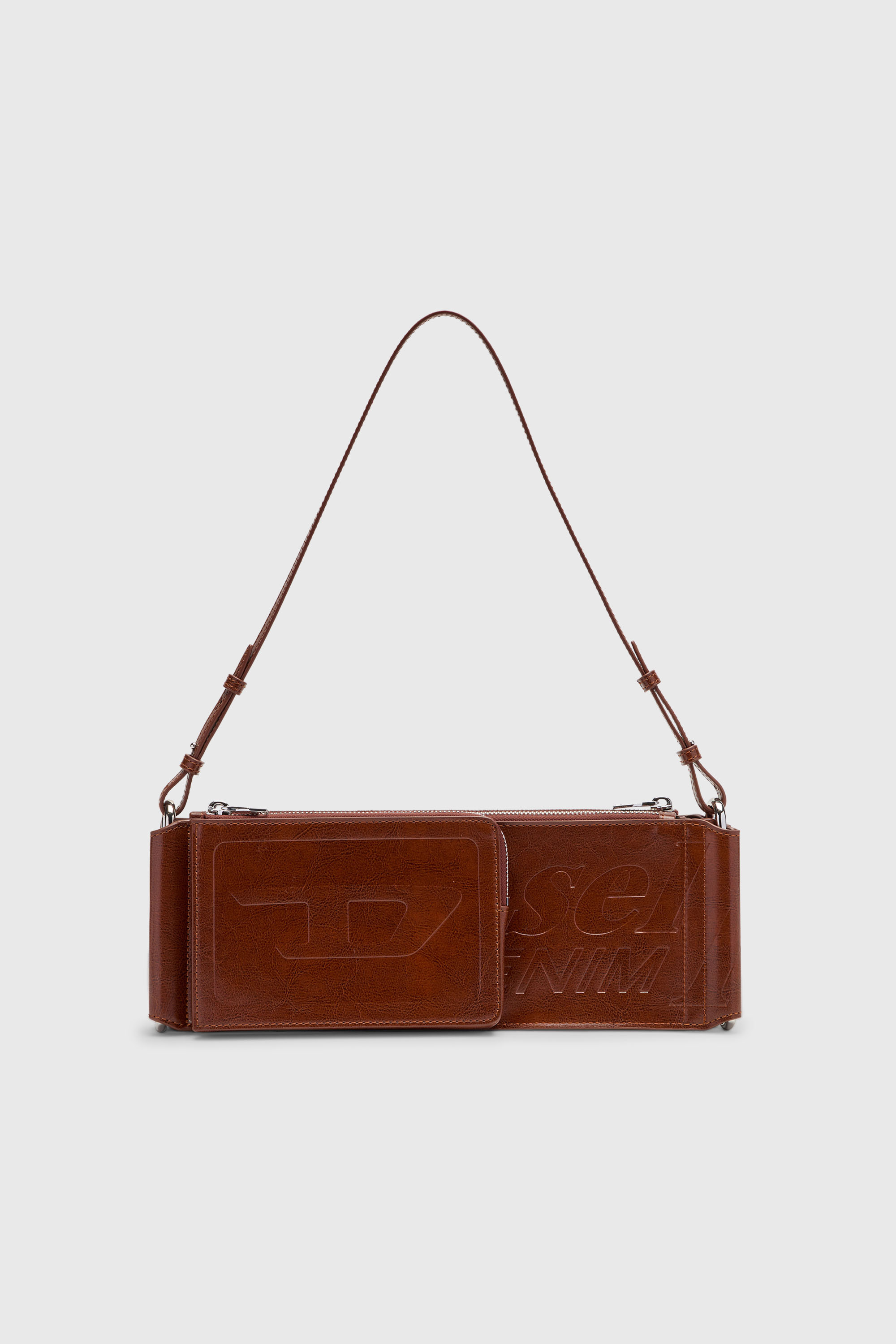 Diesel - FLAG-D SHOULDER BAG X, Unisex's Flag-D-Modular logo-embossed shoulder bag in Brown - 2