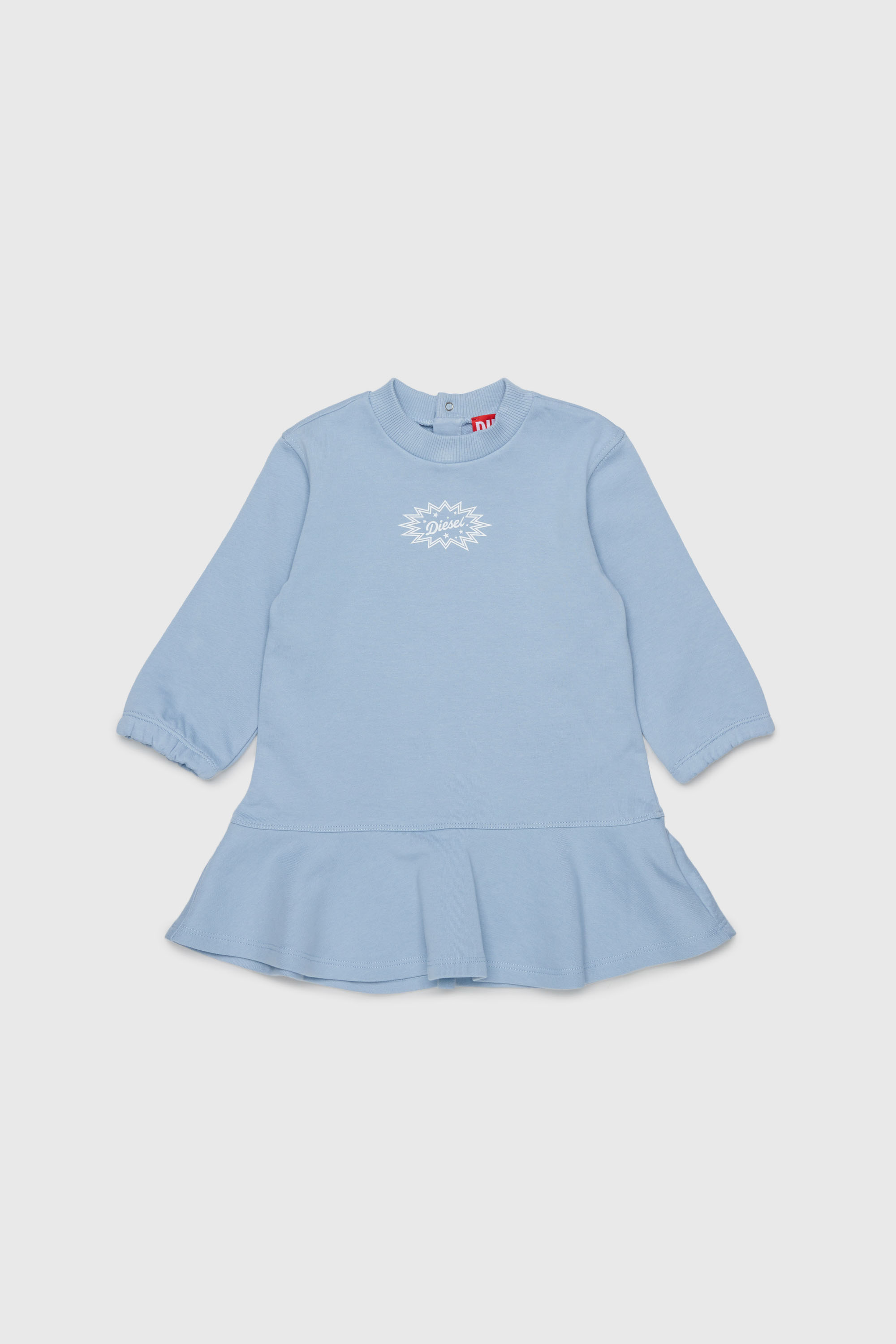 Sweatshirt dress with ruffled hem
