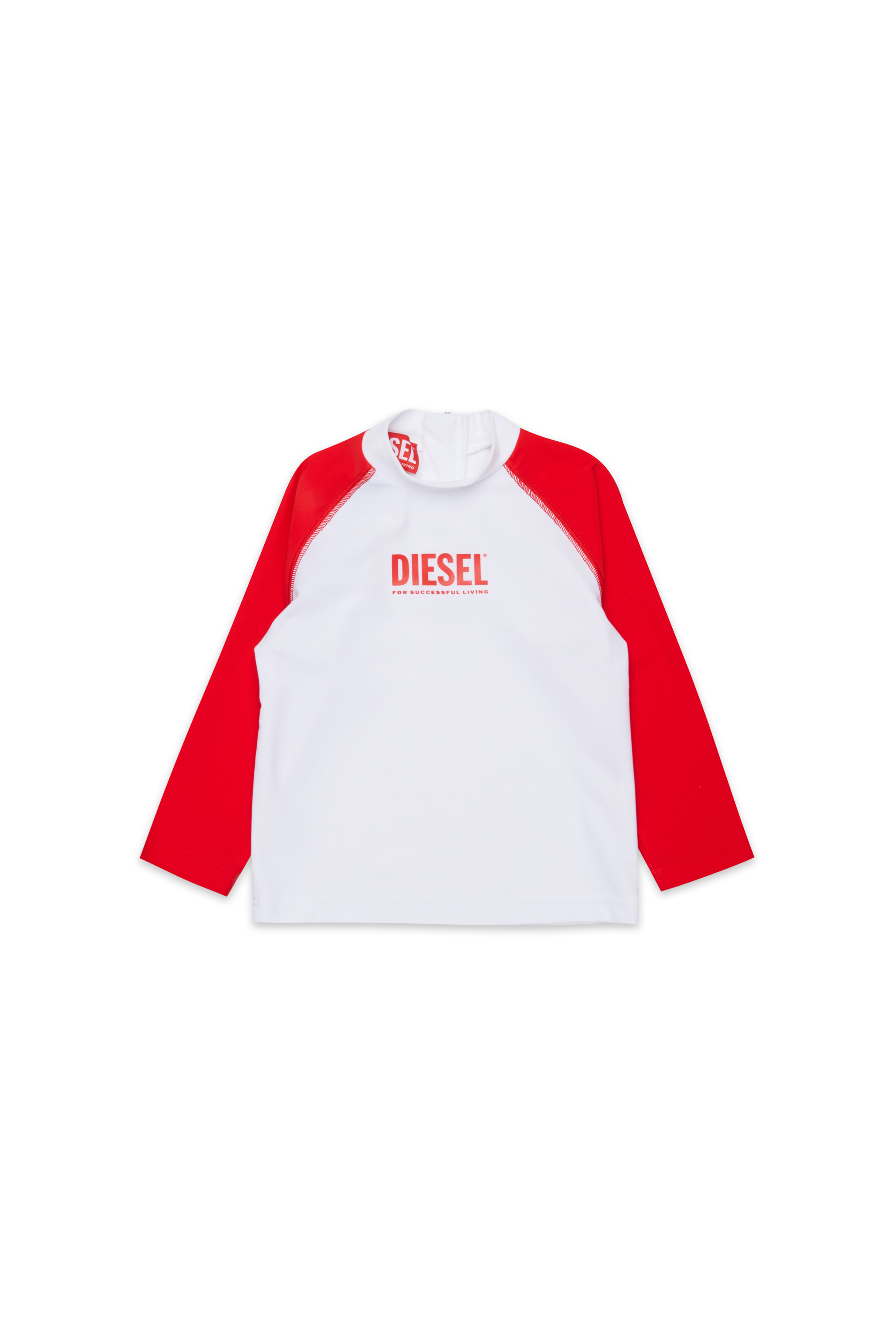 Diesel - MTRIB, Man's Rash guard with high neck in White/Red - 1