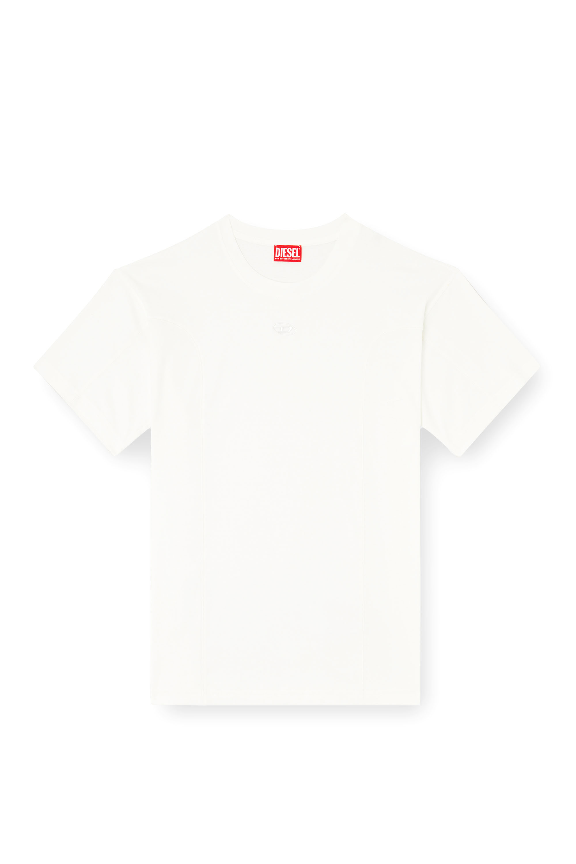 Diesel - T-NORM-INT, Man's Short-sleeve T-shirt with panels in White - 3