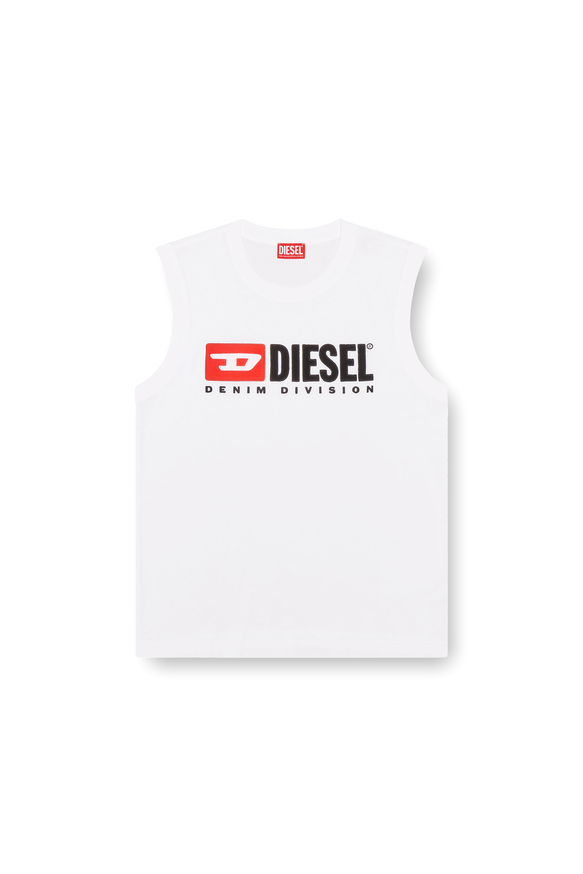 Diesel - T-ISCO-DIV, Man's Tank top with chest logo print in White - 2