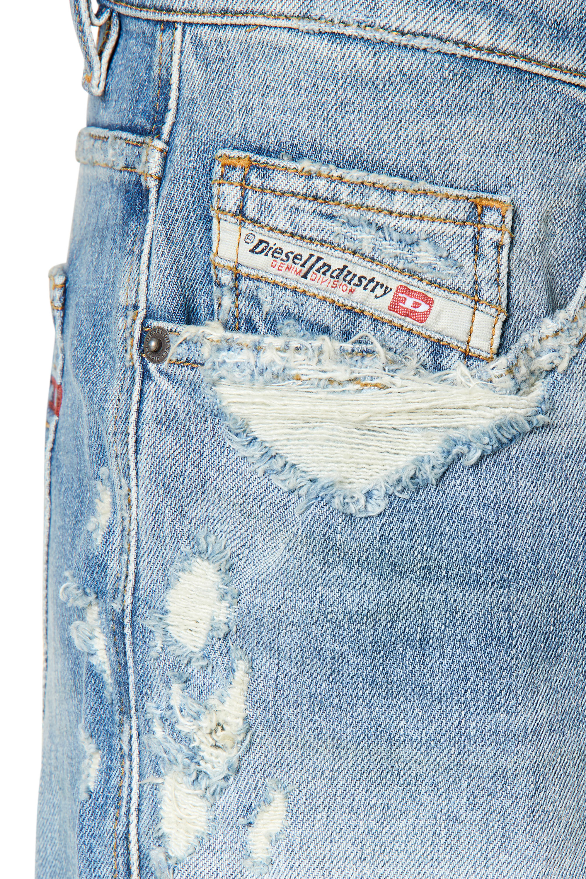 Diesel - 2020 D-Viker 007N1 Straight Jeans, Light Blue - Image 3