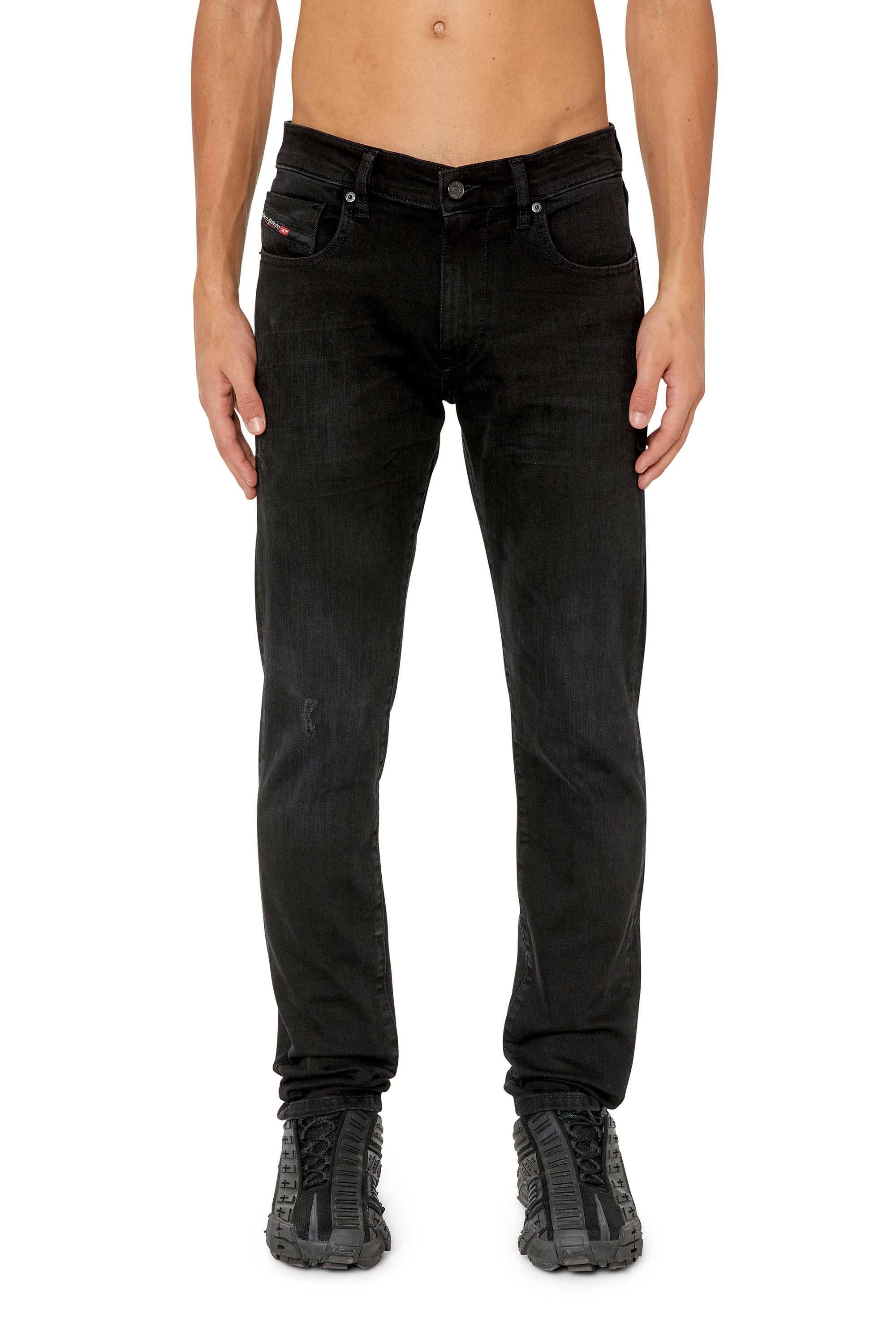 Diesel - 2019 D-Strukt 0TFAS Slim Jeans, Black/Dark grey - Image 1