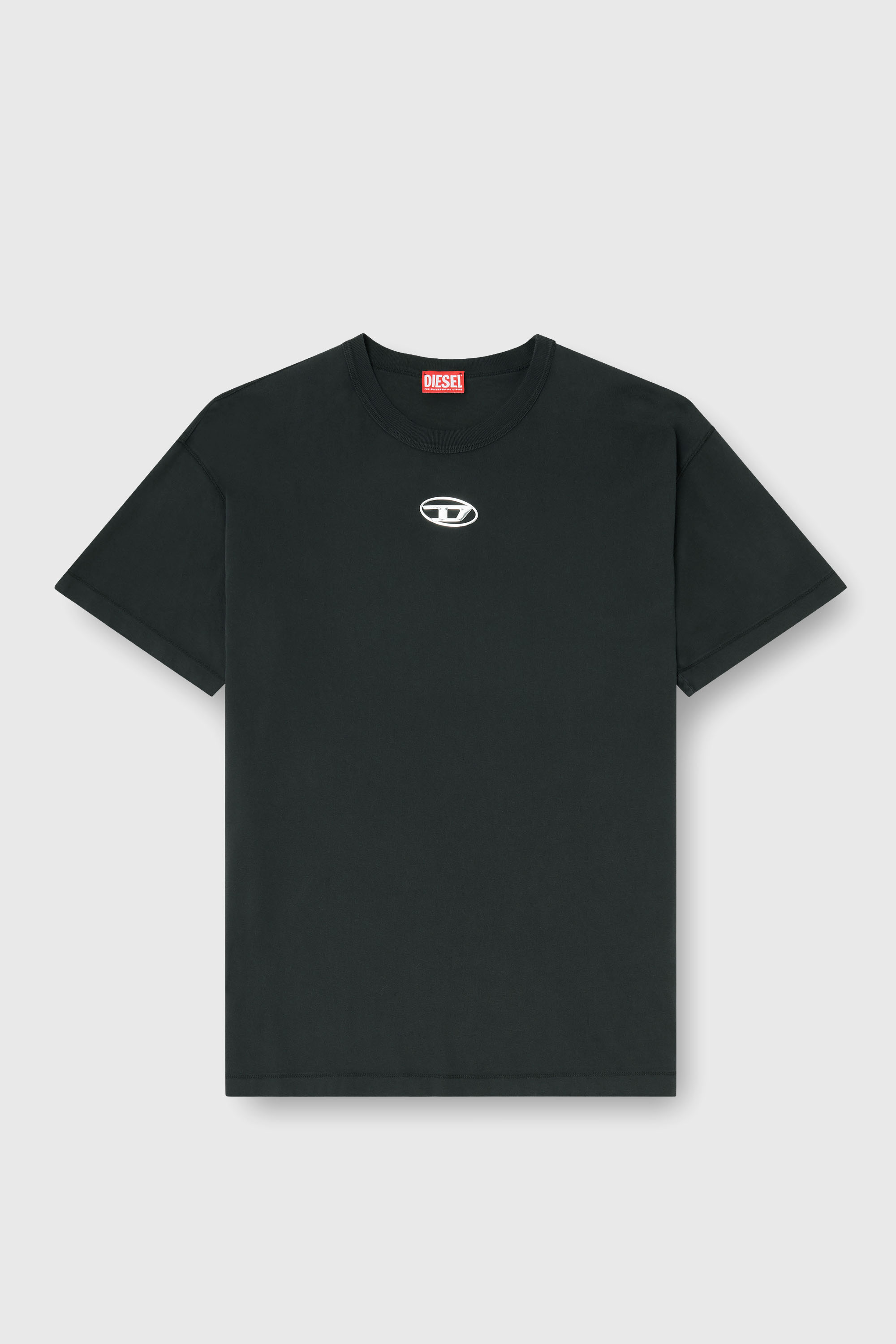 Diesel - T-NORM-IOD, Man's Light cotton T-shirt with metallic Oval D logo in Black - 2