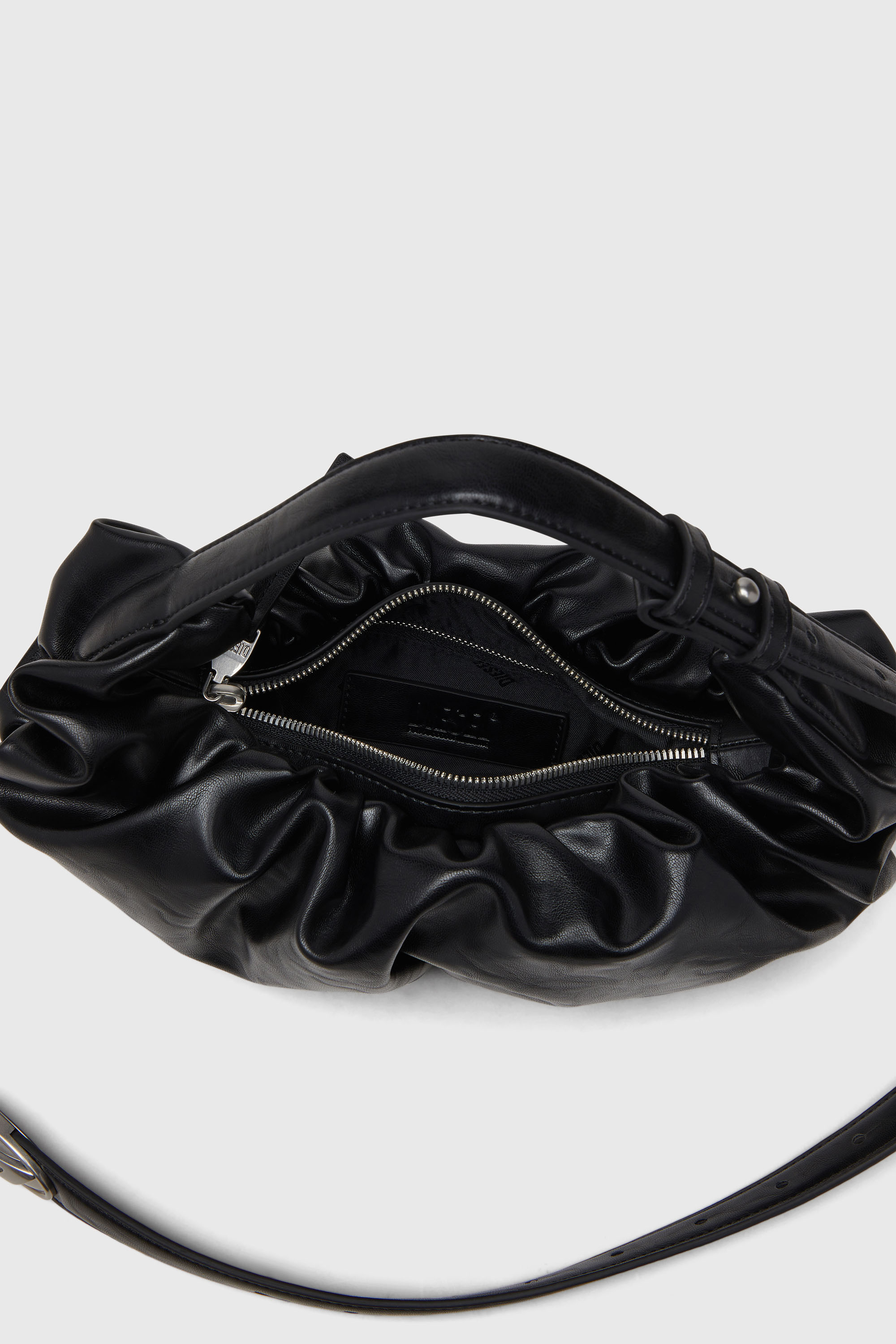 Diesel - GRAB-D HOBO S, Woman's Grab-D-Small scruched hobo bag in Black - 5