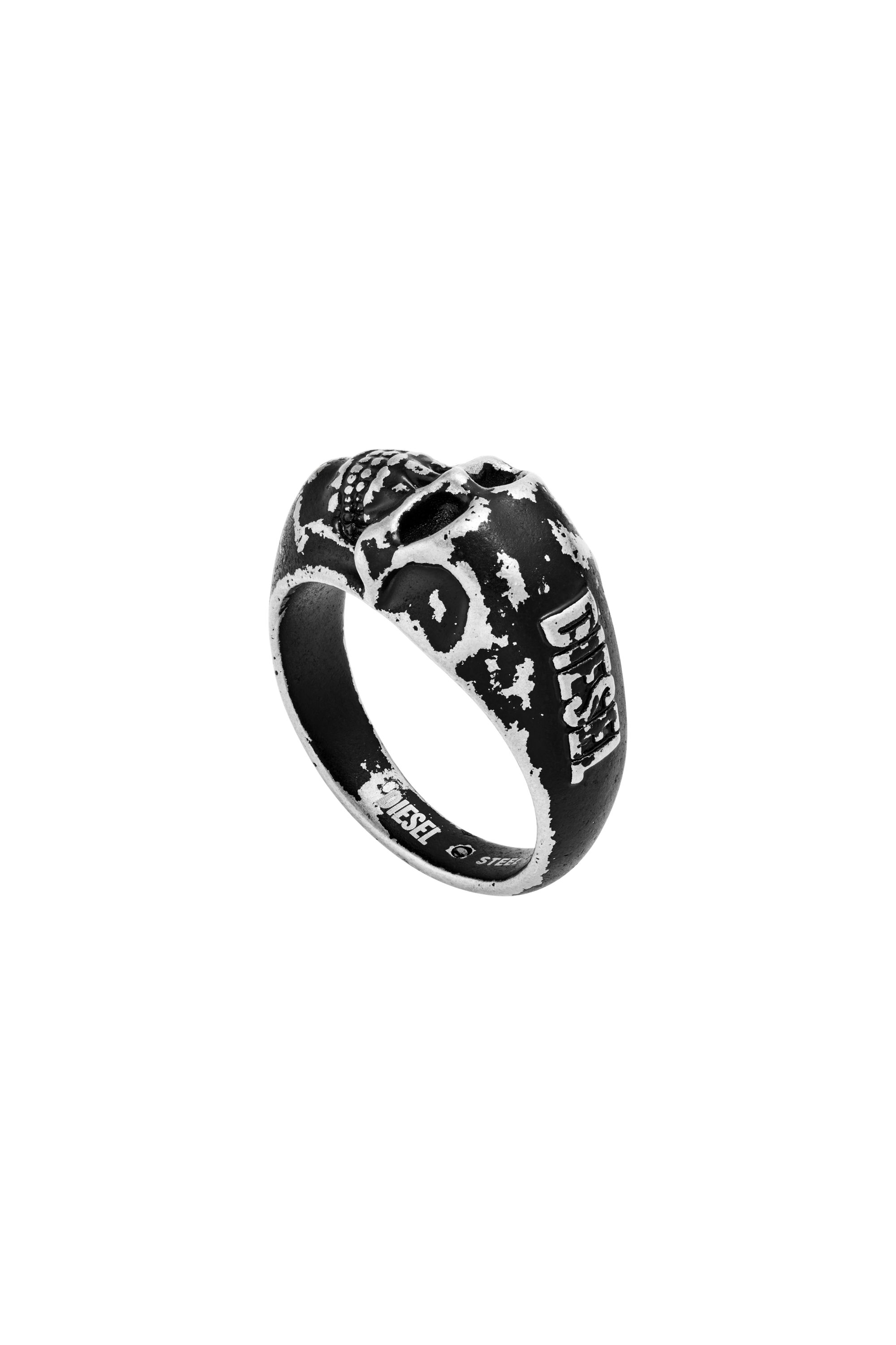 Diesel - DX1579040 JEWEL, Unisex's Stainless Steel Skull Ring in Black - 2