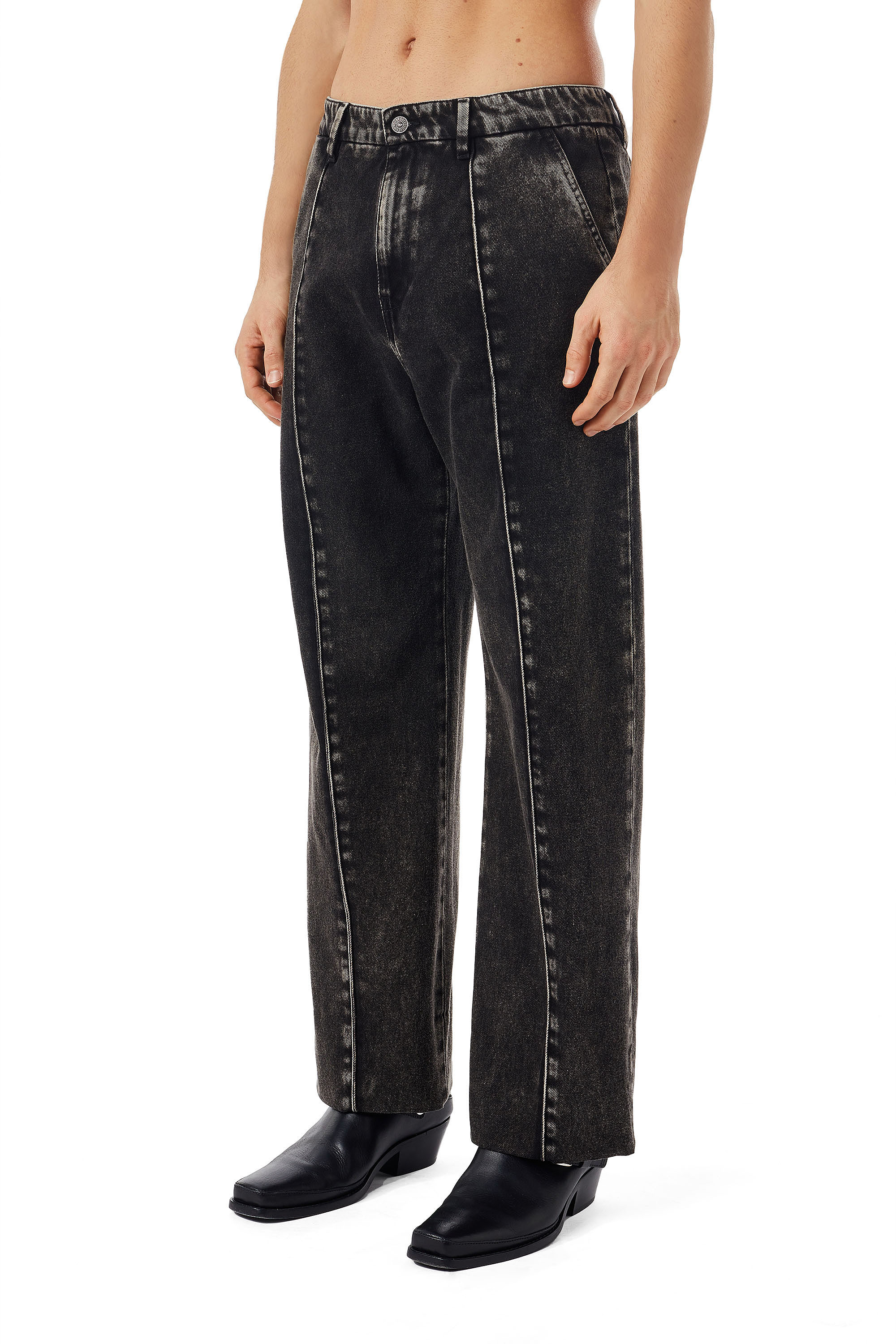 Diesel - Straight Jeans D-Chino-Work 09B87, Black/Dark grey - Image 5