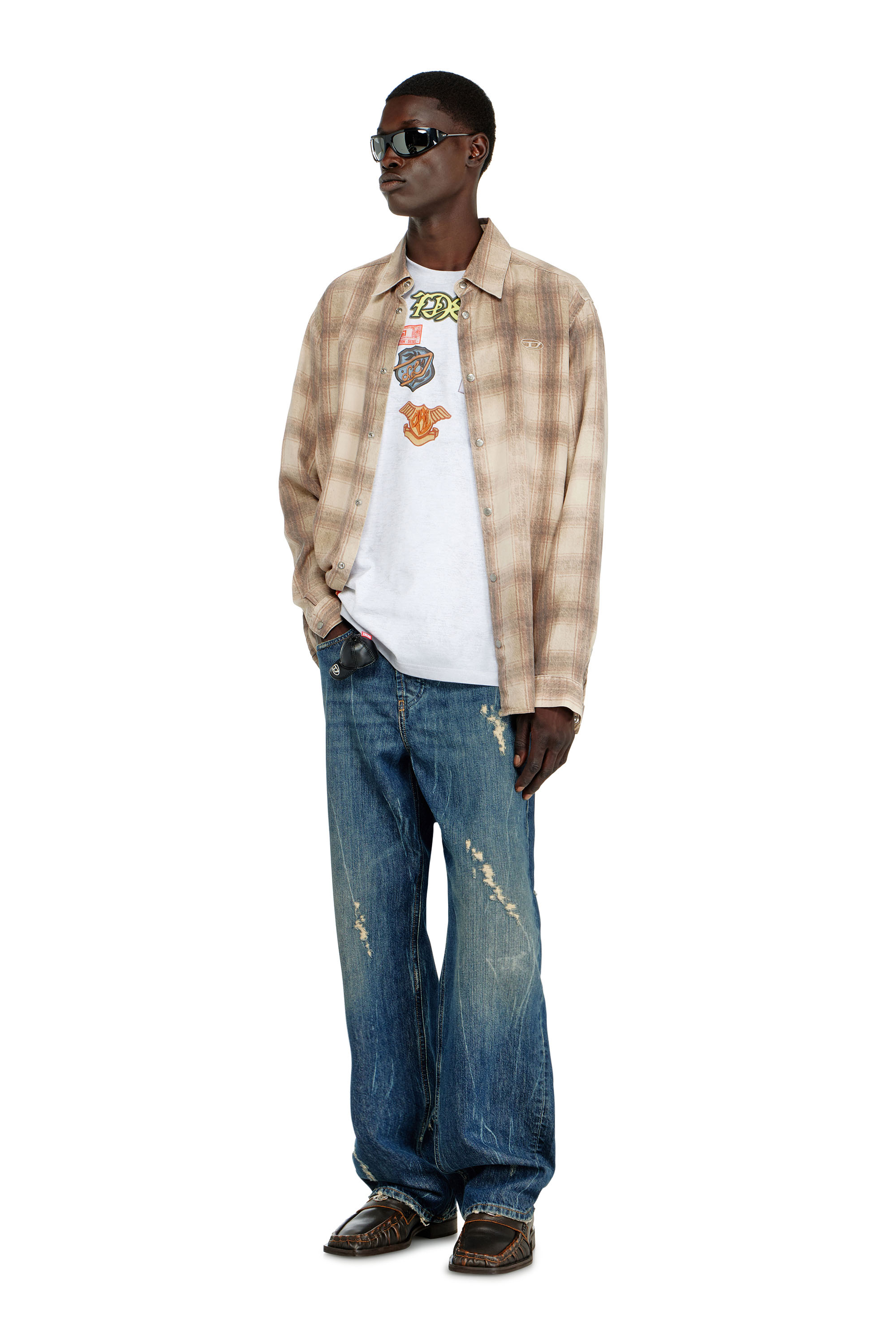Diesel - T-BOXT-AA6, Man's Cotton T-shirt with all-over patches print in null - 1