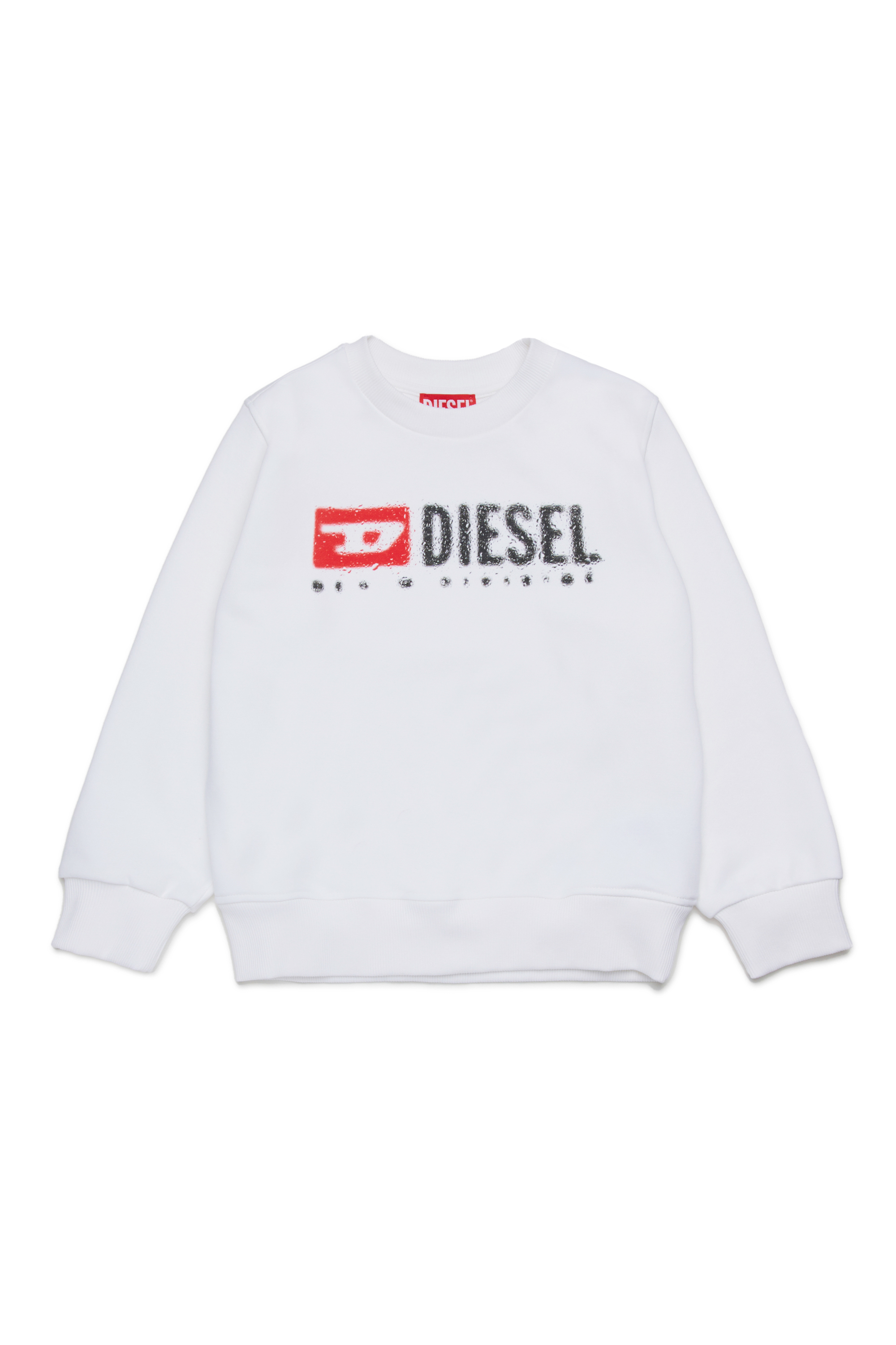 Diesel - SDROPS OVER, Man's Cotton sweatshirt with logo in White - 1