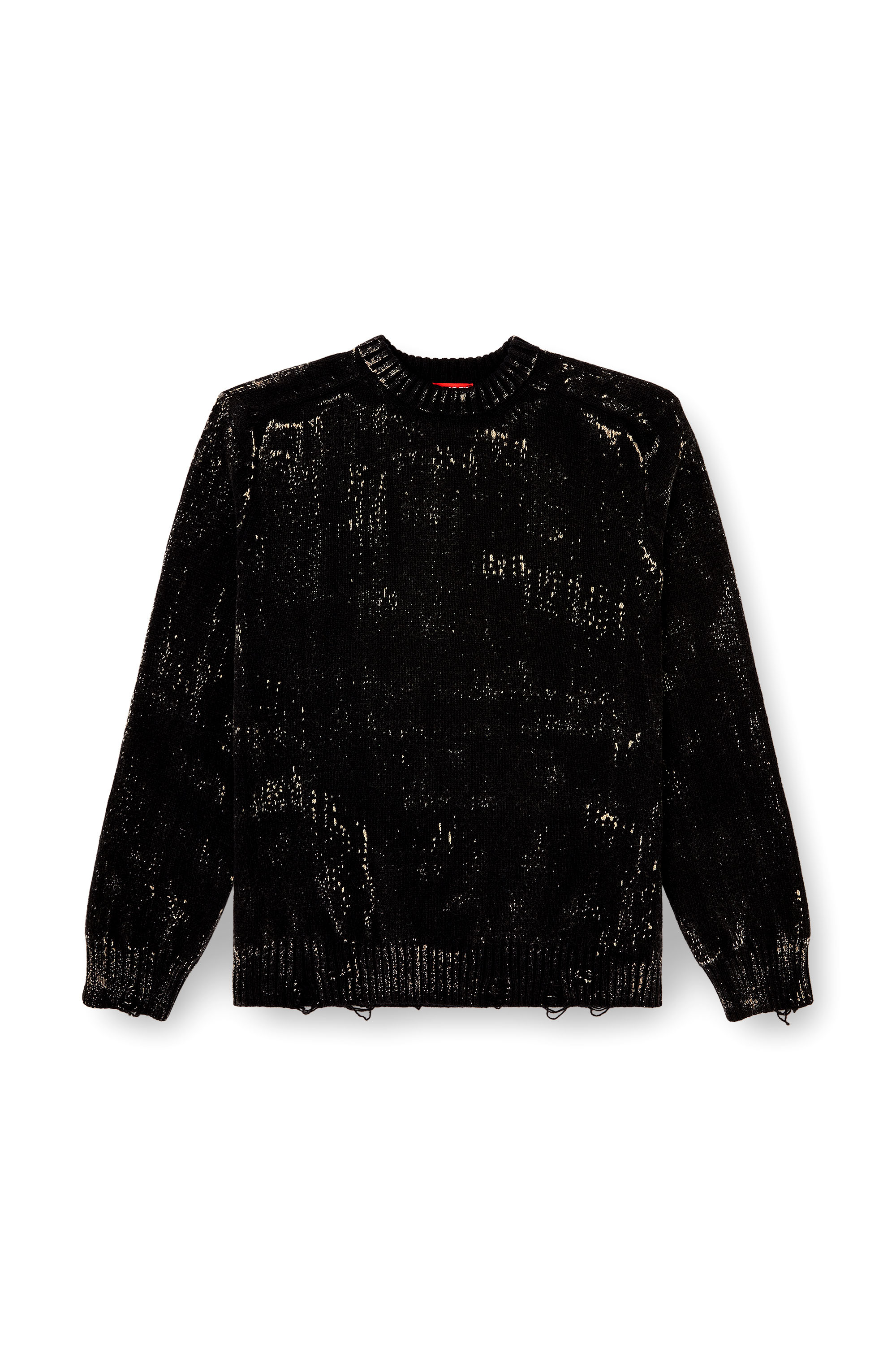 Diesel - K-MAXENSE, Man's Distressed jumper in wool blend in Black - 2