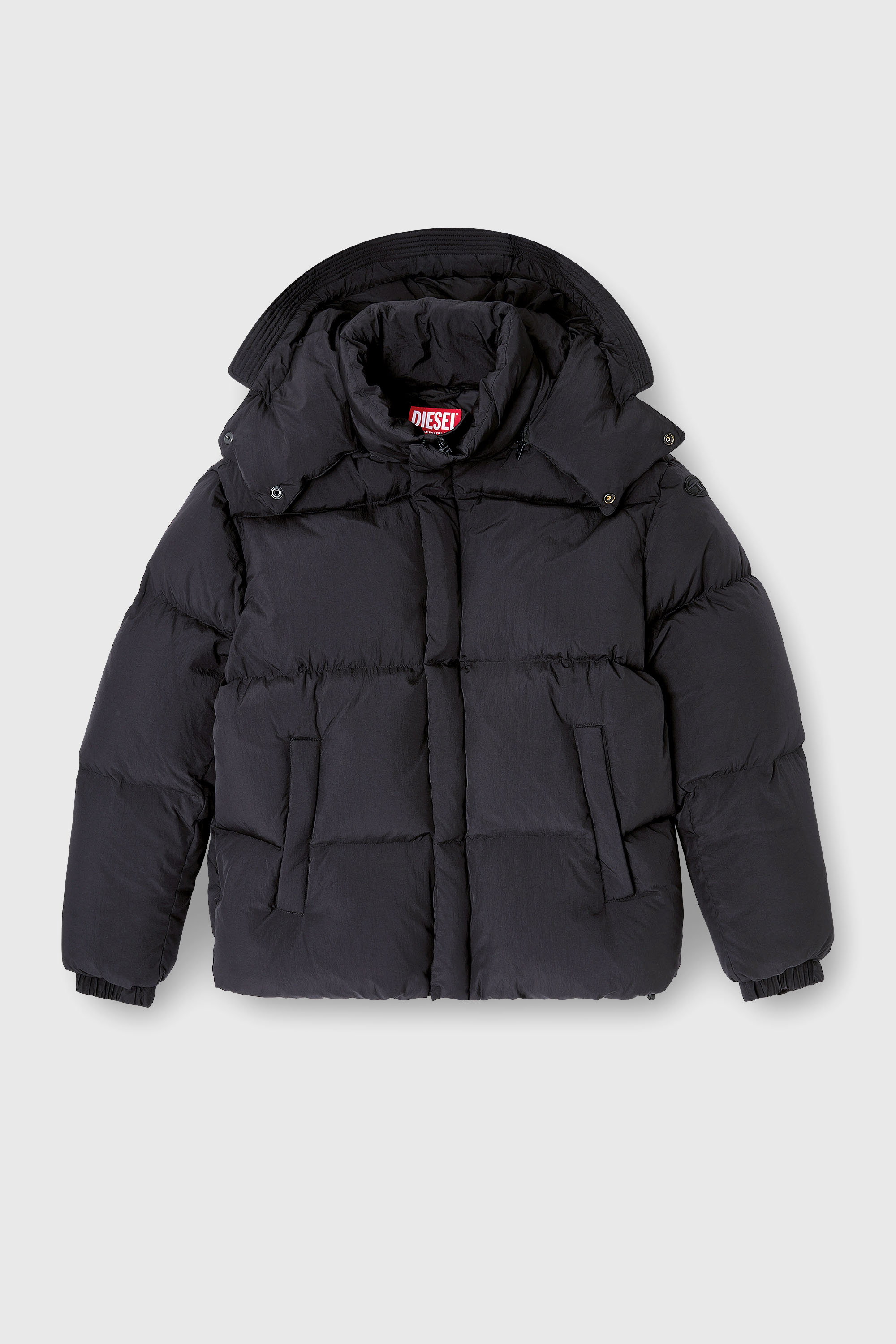 Diesel - W-ROLFYS-WRD, Man's Quilted down jacket in ViralOff&reg; Taslan in Dark grey - 2