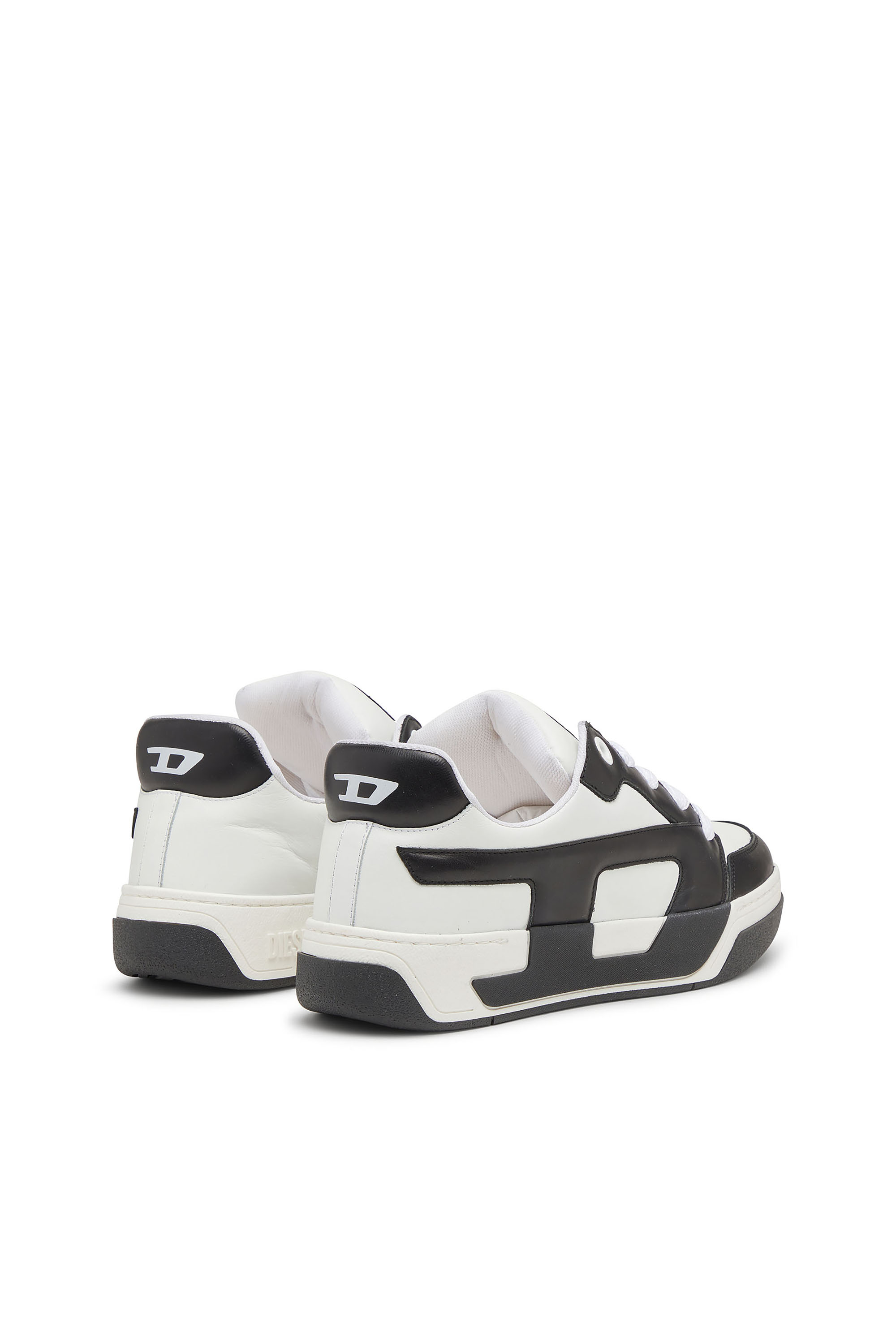 Diesel - S-D-OLLIE LOW, Man's D-Ollie-Sneakers in colour-block leather in White/Black - 4