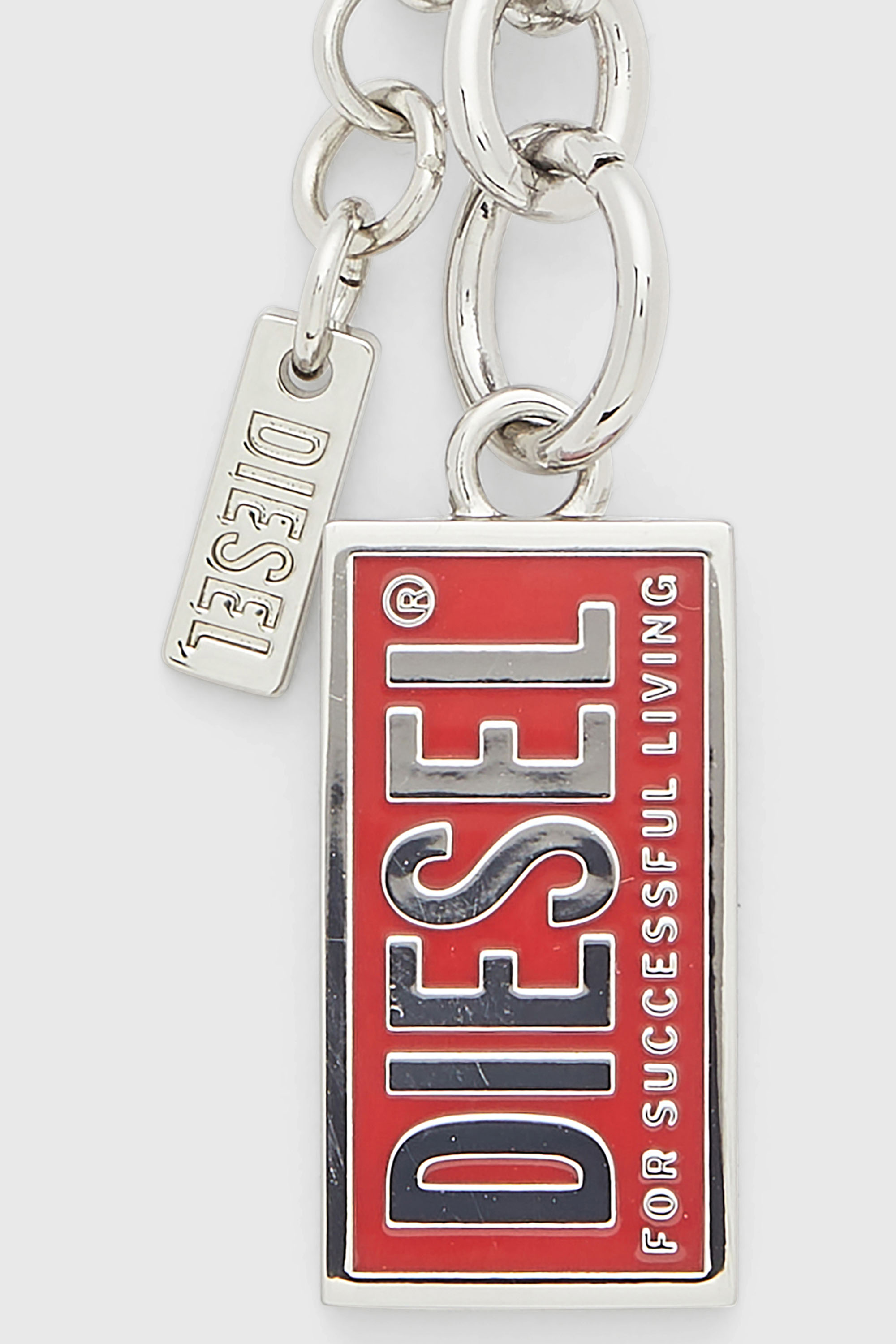 Diesel - CHARM-BISCOTTO, Woman's Metal keyring with Biscotto logo charm in Silver - 3