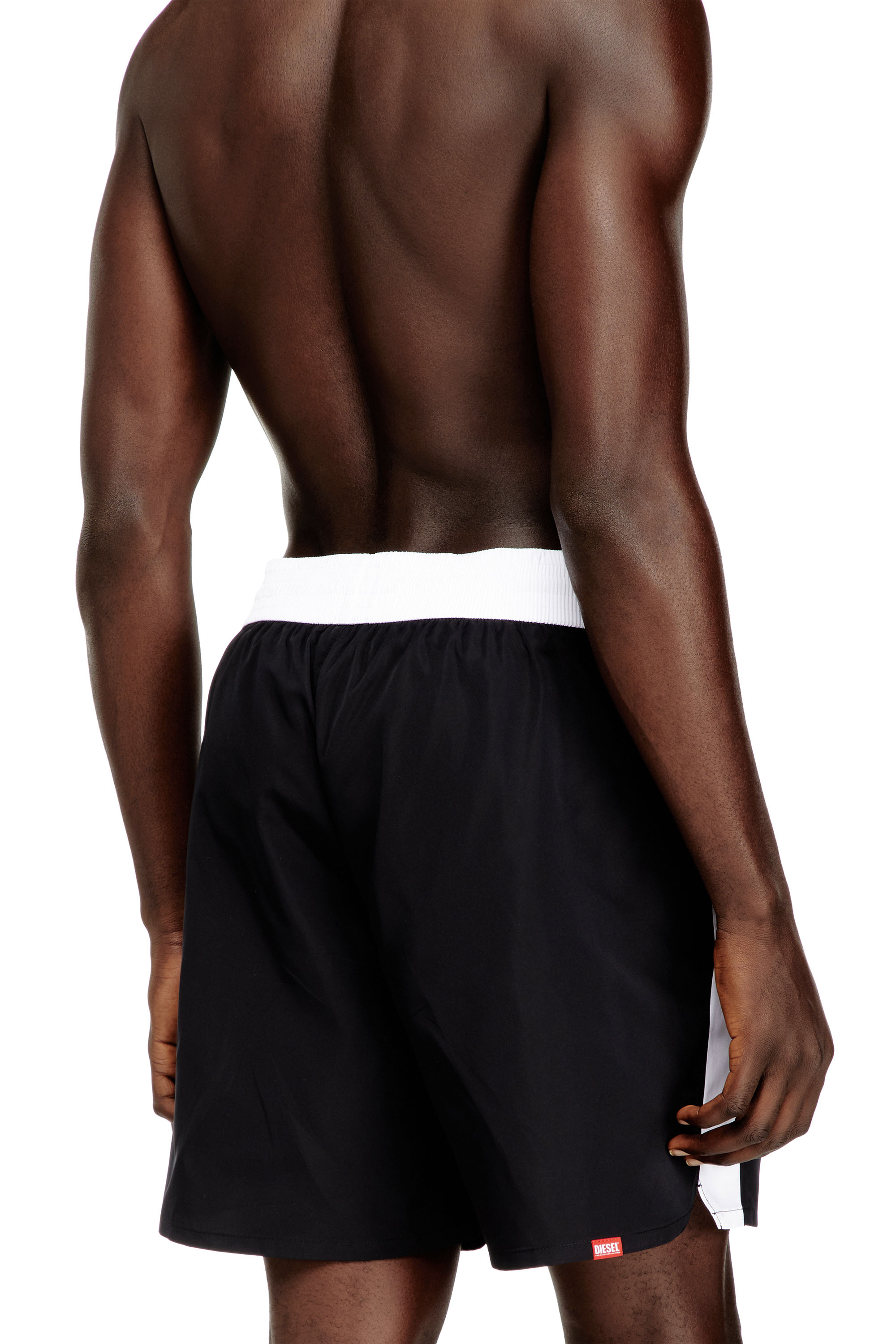 Diesel - BOXER-46-D-POP, Man's Swim shorts with contrast waistband in Black - 3