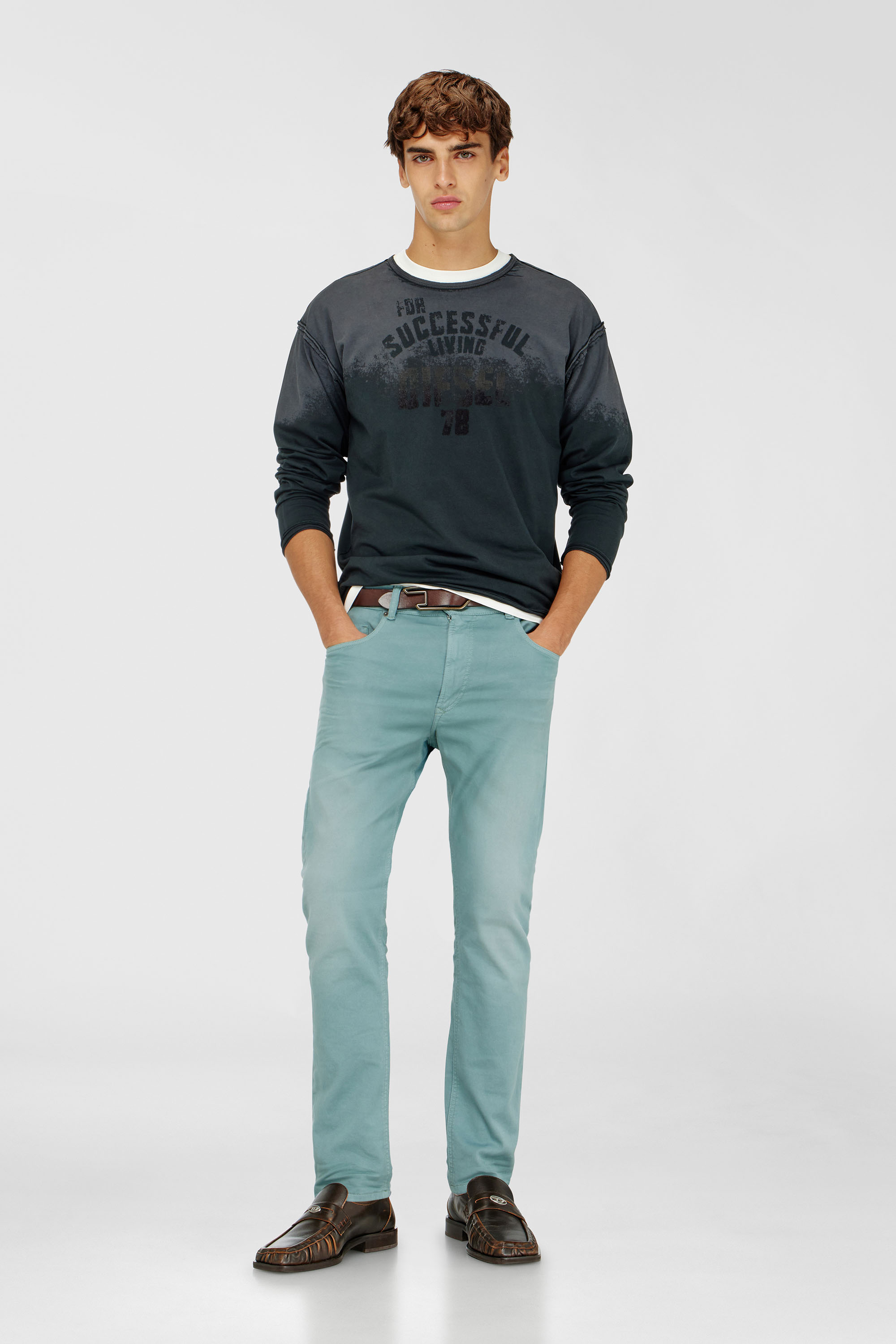 Diesel - Man's Regular 2032 D-Krooley-BW Joggjeans&reg; 0670M, Azure - 1