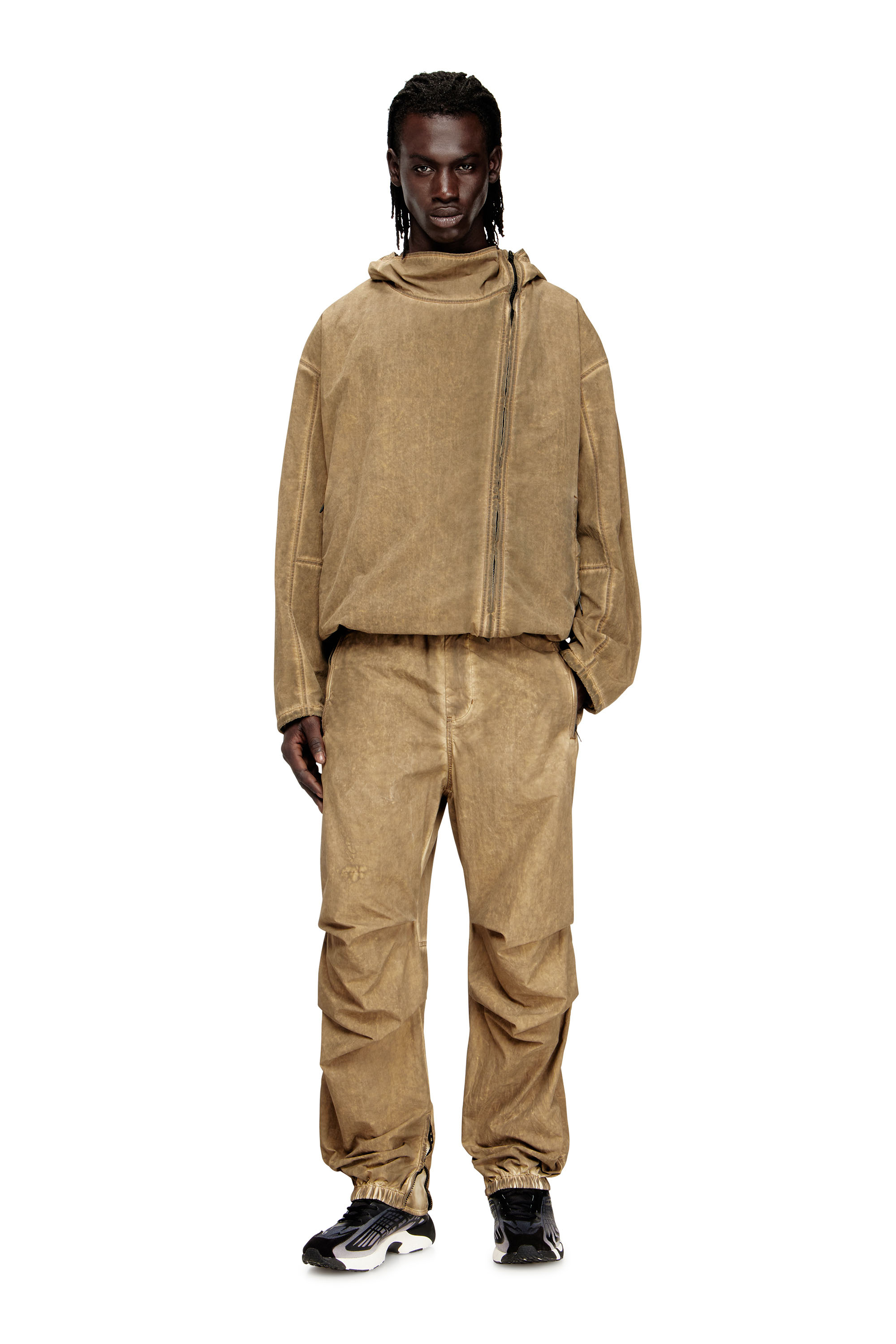 Diesel - J-SQUAD-TREAT, Man's Dirt-effect hooded jacket in Taslan in null - 2