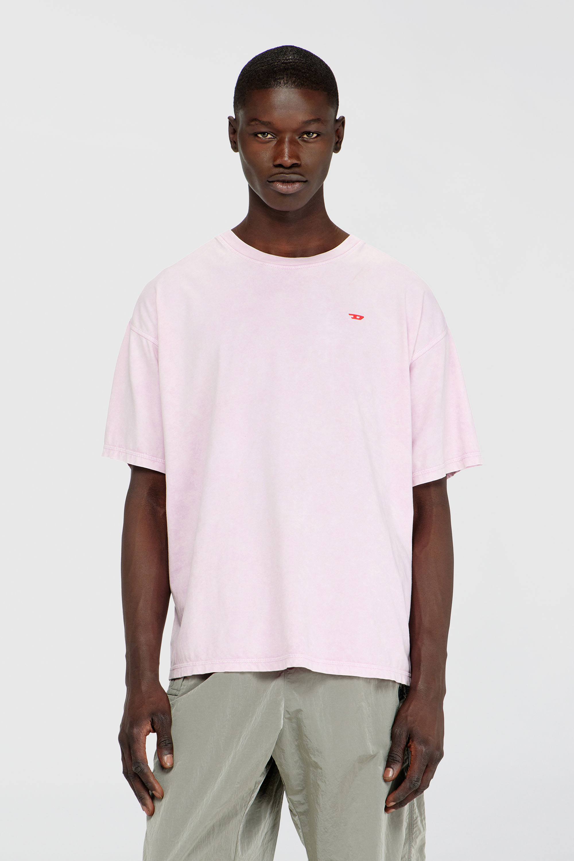 Diesel - T-BOXT-AA14, Man's Cotton T-shirt with treated effect in Pink - 1