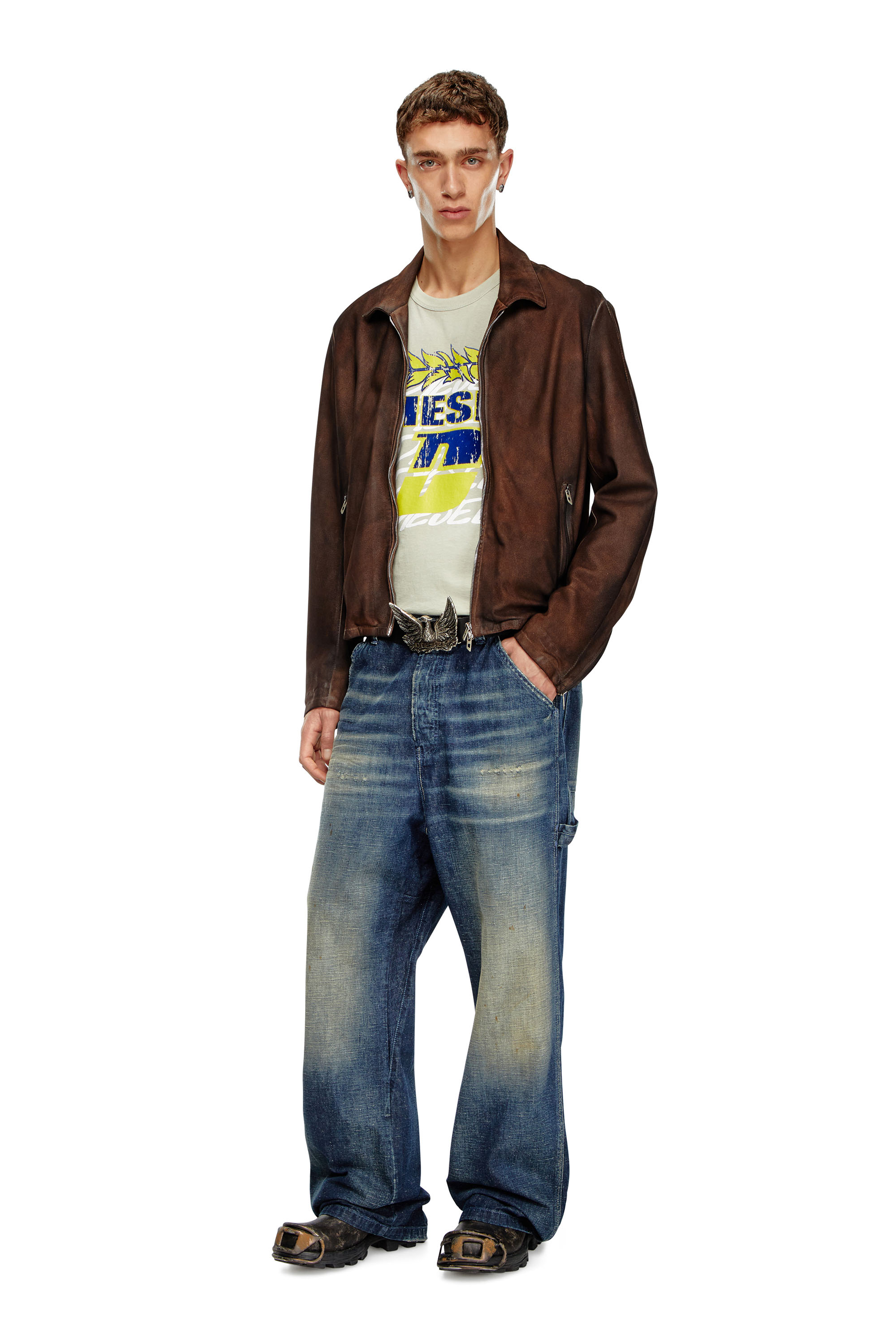 Diesel - Man's Relaxed Jeans D-Livery 09J91, Dark Blue - 2