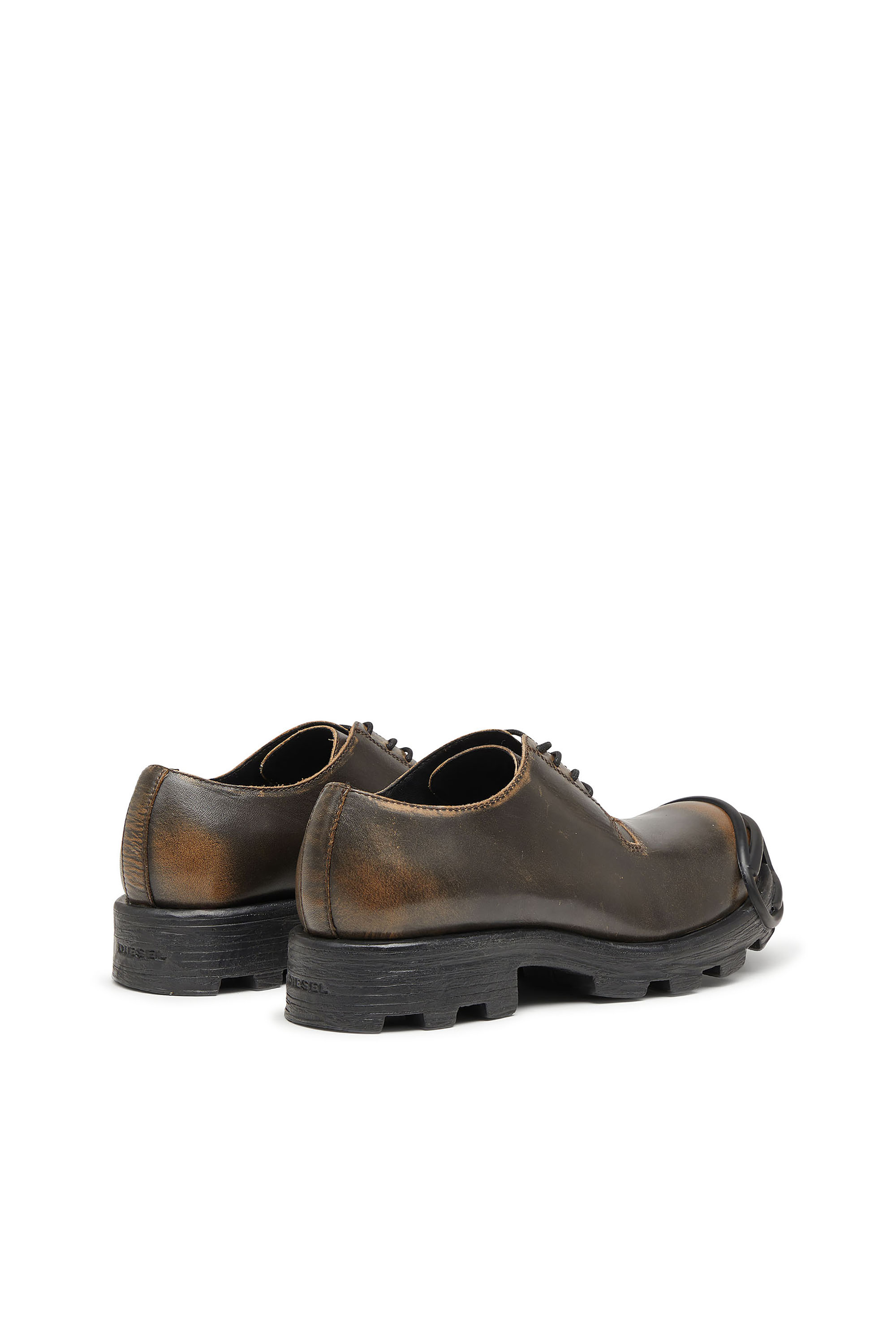 Diesel - D-HAMMER SO D, Man's D-Hammer-Derby shoes in brushed leather in Brown - 4