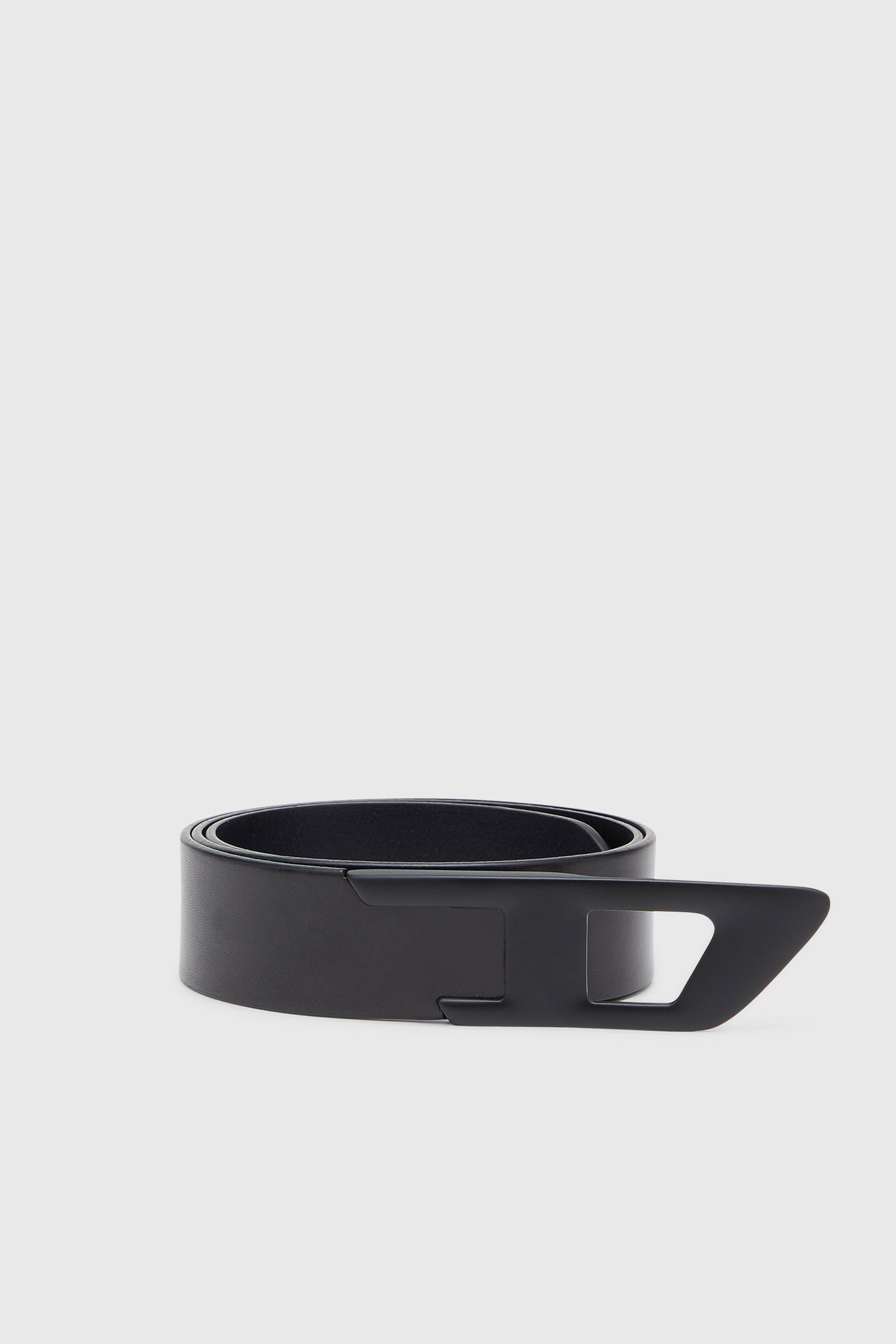 4 cm leather belt with metal D buckle