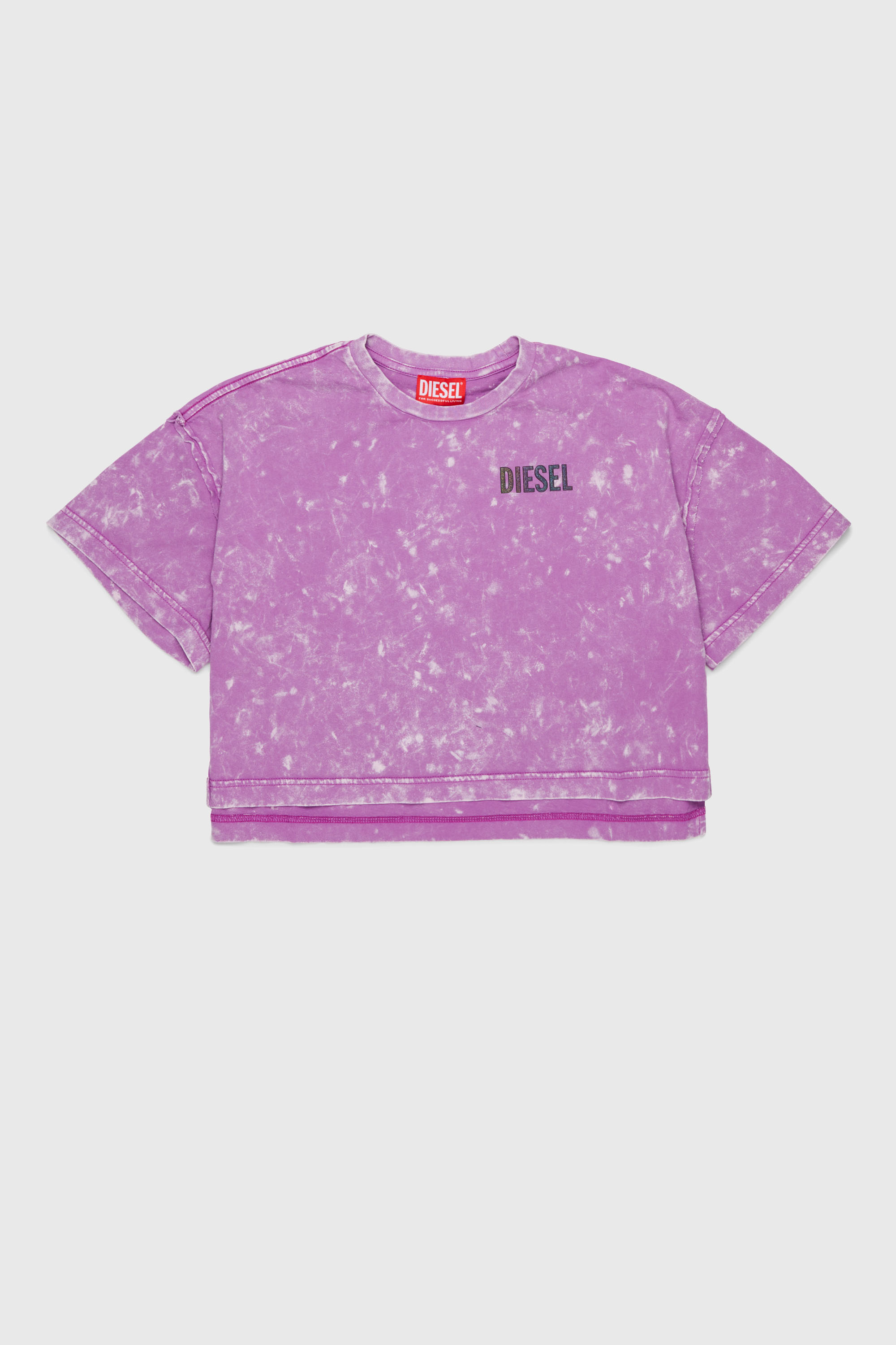 Diesel - TLOXY, Woman's Cropped T-shirt with tie-dye effect in Violet - 1
