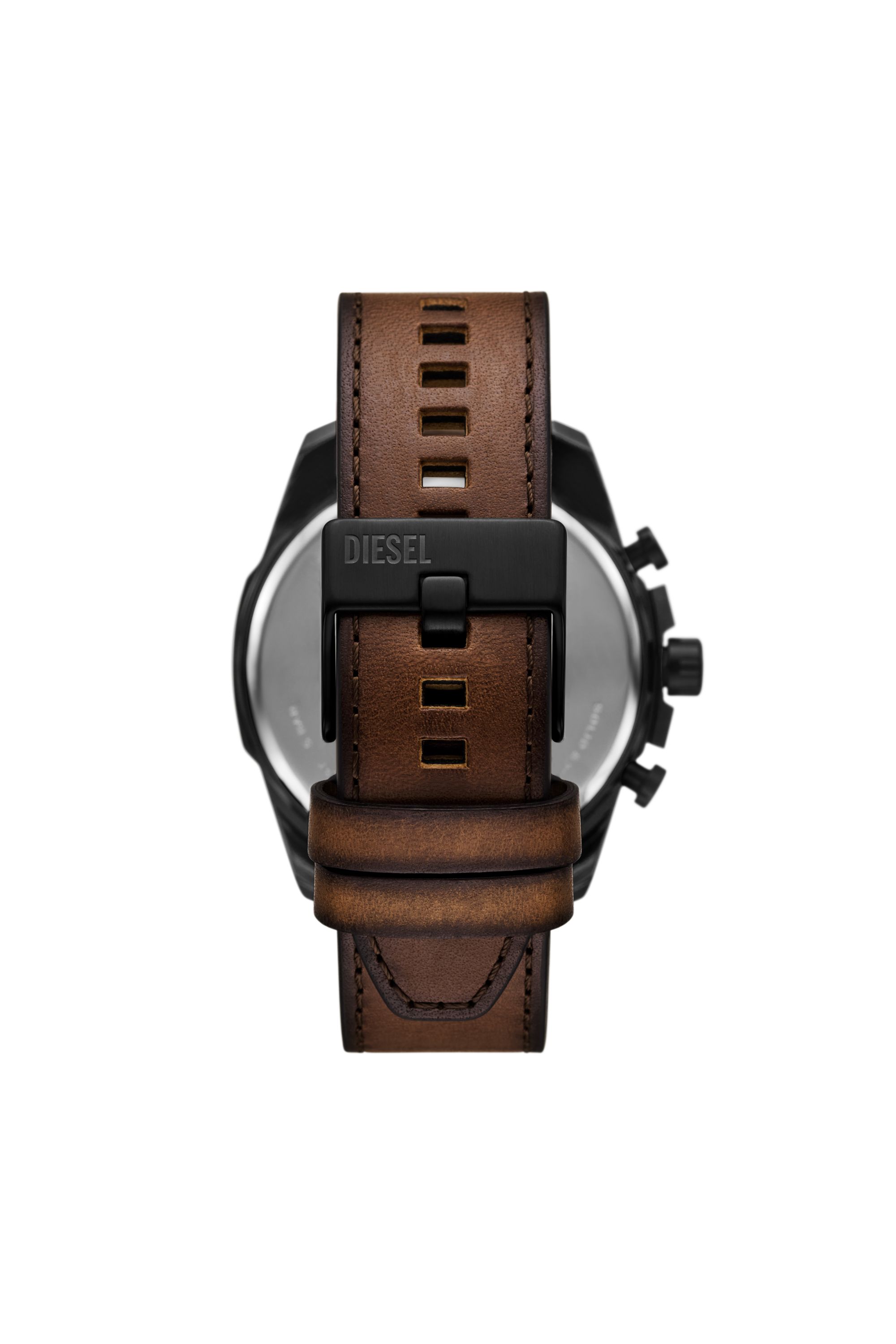 Diesel - DZ4692 WATCH, Man's Mega Chief Slim brown leather watch in Brown - 2
