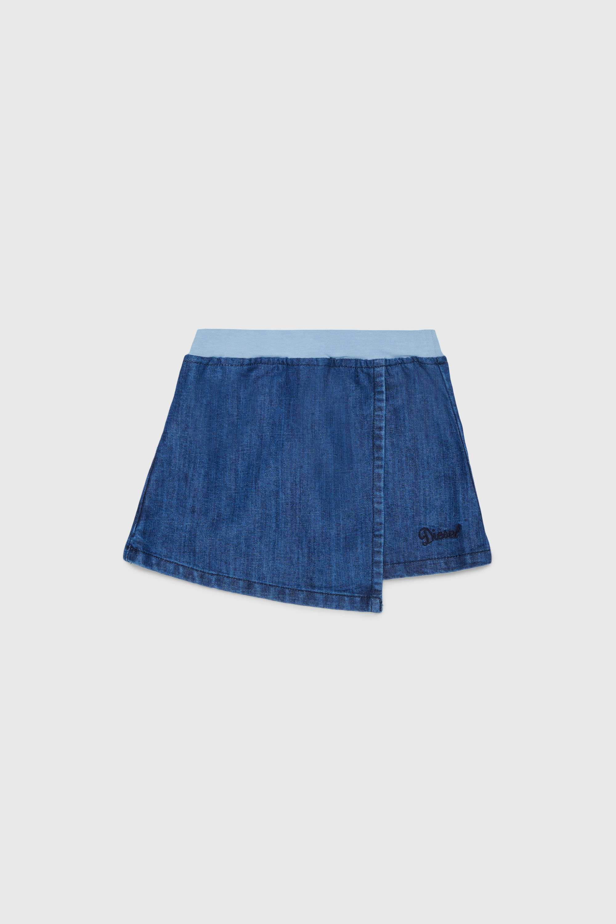 Diesel - GLINIMB, Woman's Wrap-effect skirt in denim in Medium blue - 1