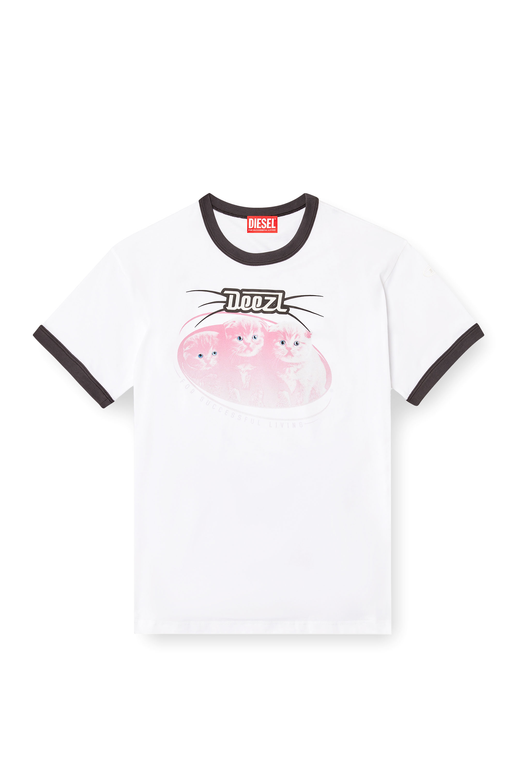 Diesel - T-NORM-CUFF, Man's Cotton t-shirt with digital print in White - 2