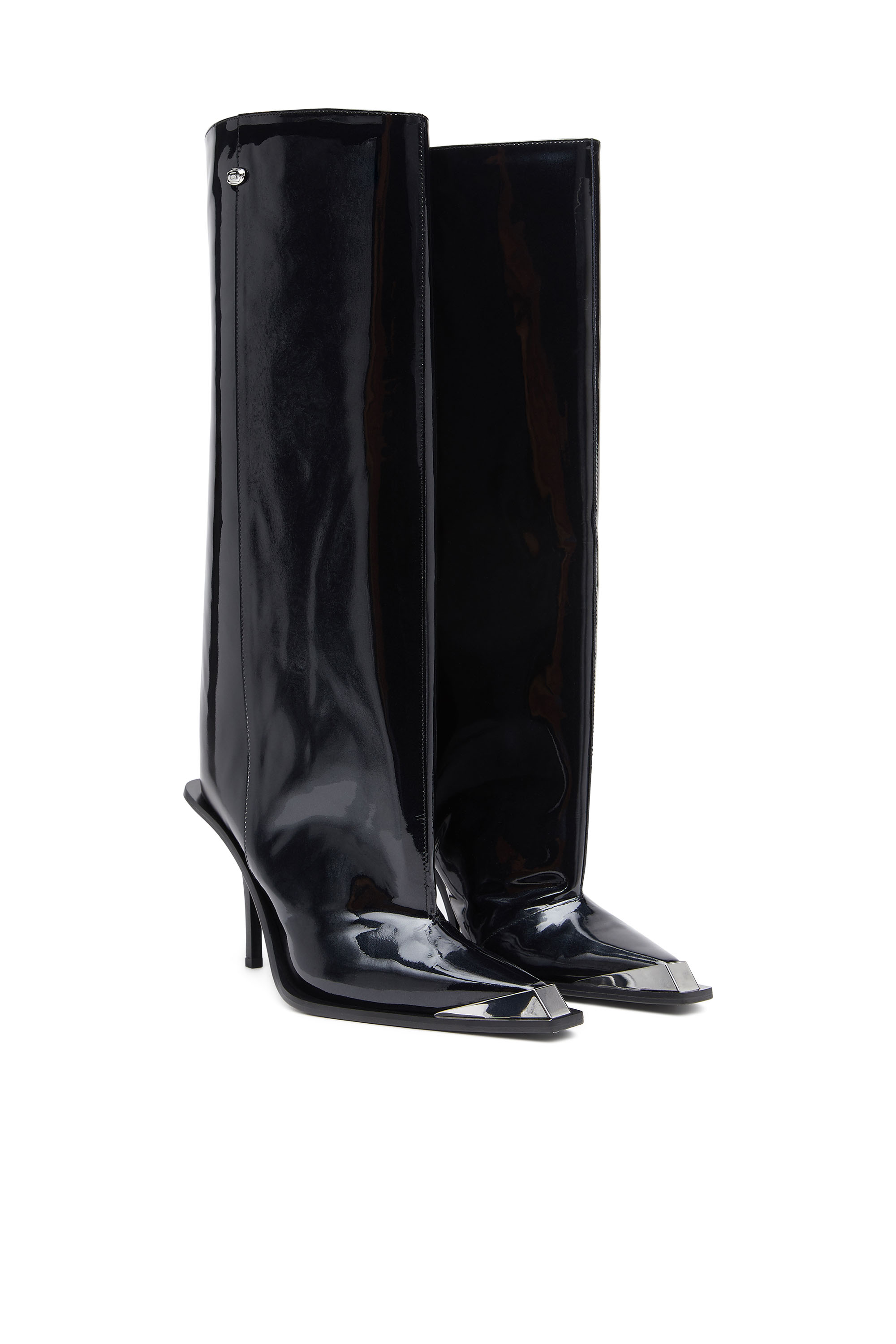 Diesel - D-TONA WB, Woman's D-Tona-Knee-high boots in patent leather in Black - 2