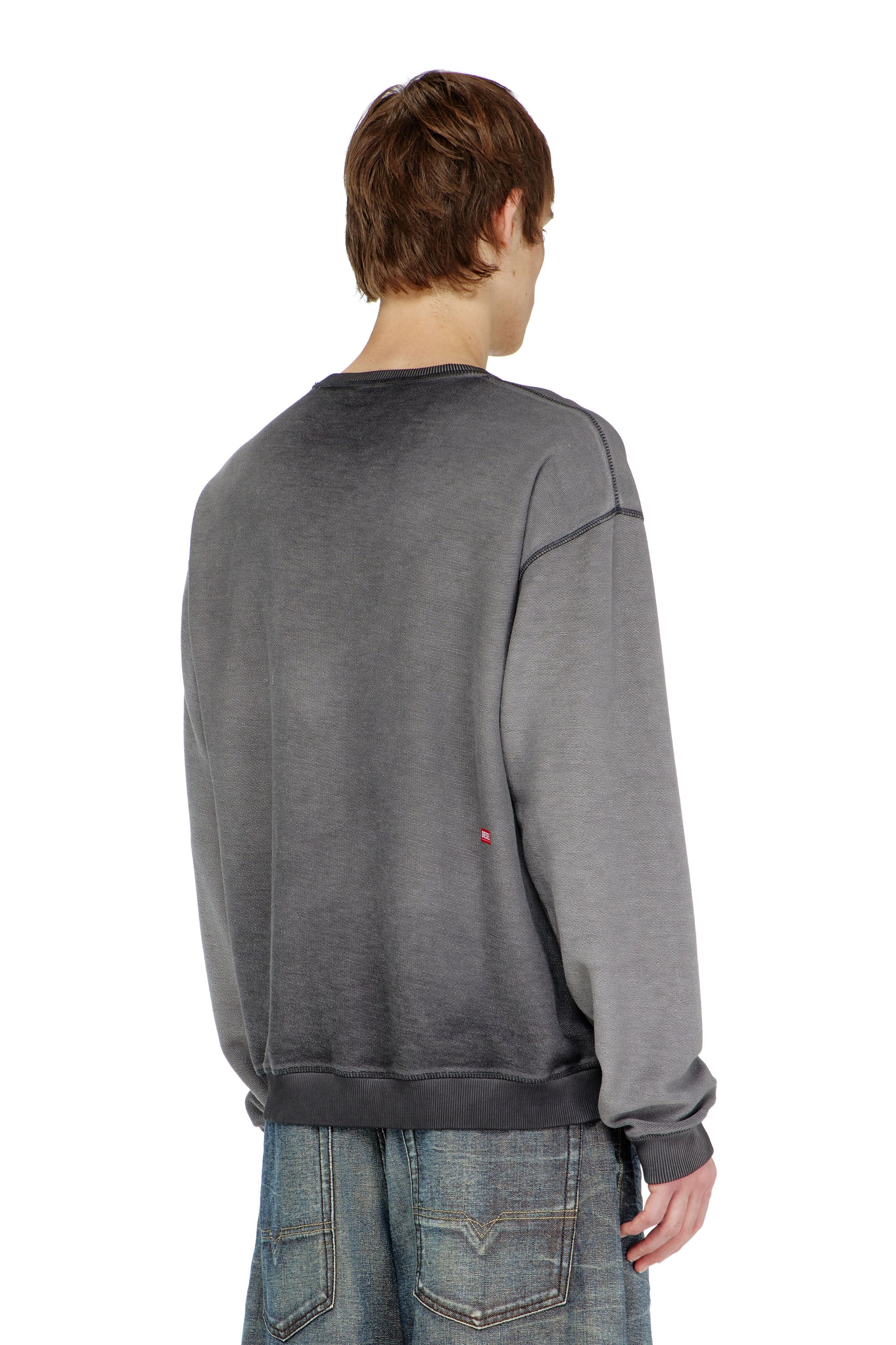 Diesel - S-ARON-RAW, Man's Sweatshirt with d&eacute;vor&eacute; print in null - 4