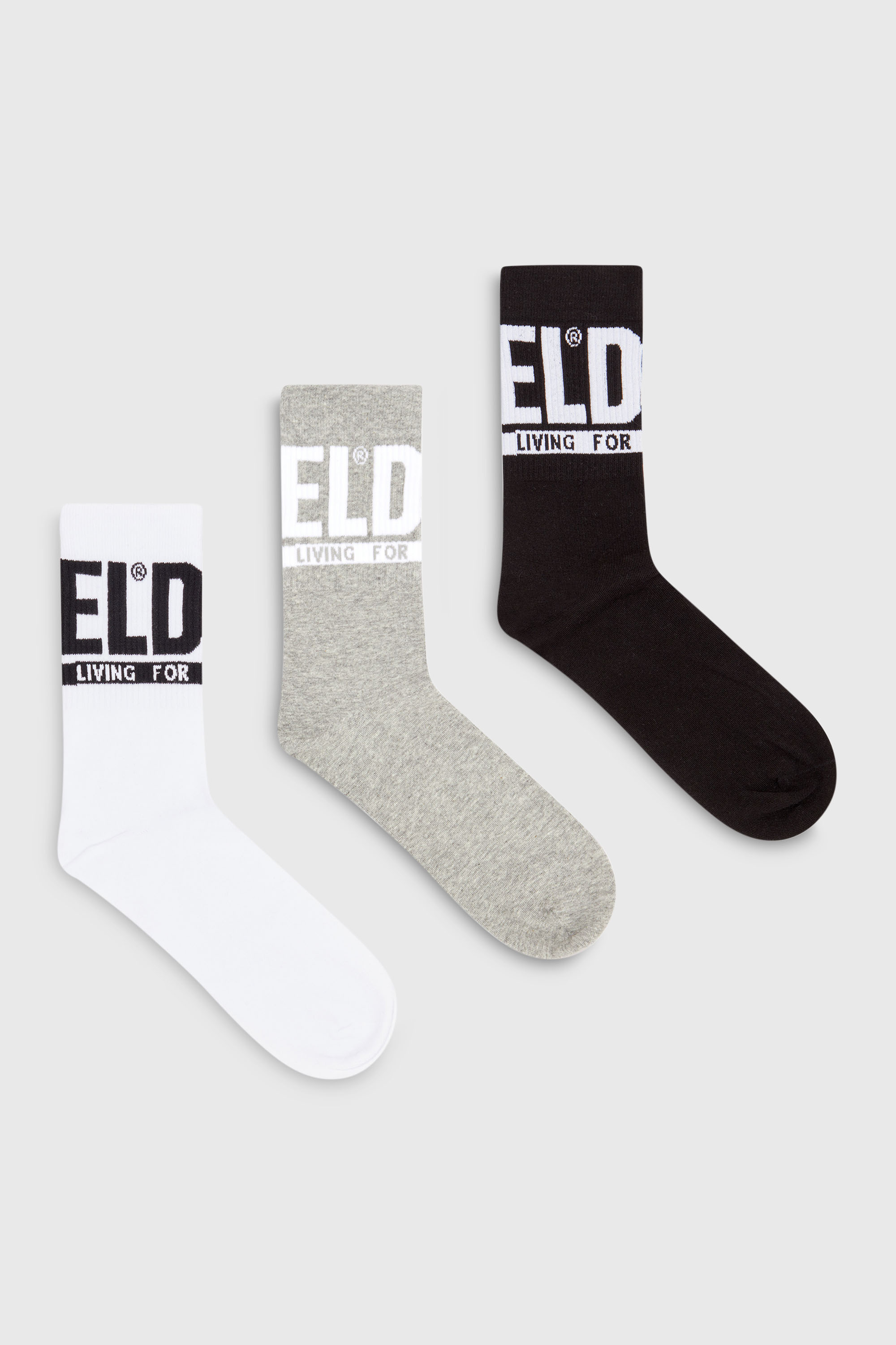 Three-pack of logo cuff socks